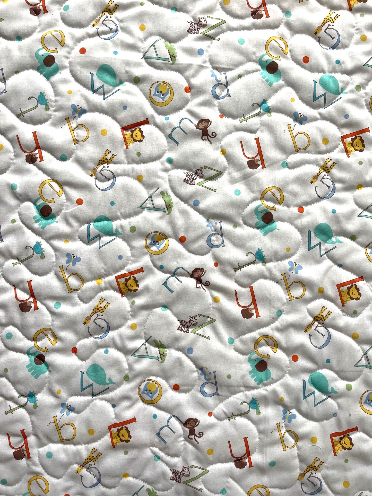 ABC Alphabet Animals Handmade Quilted Blanket