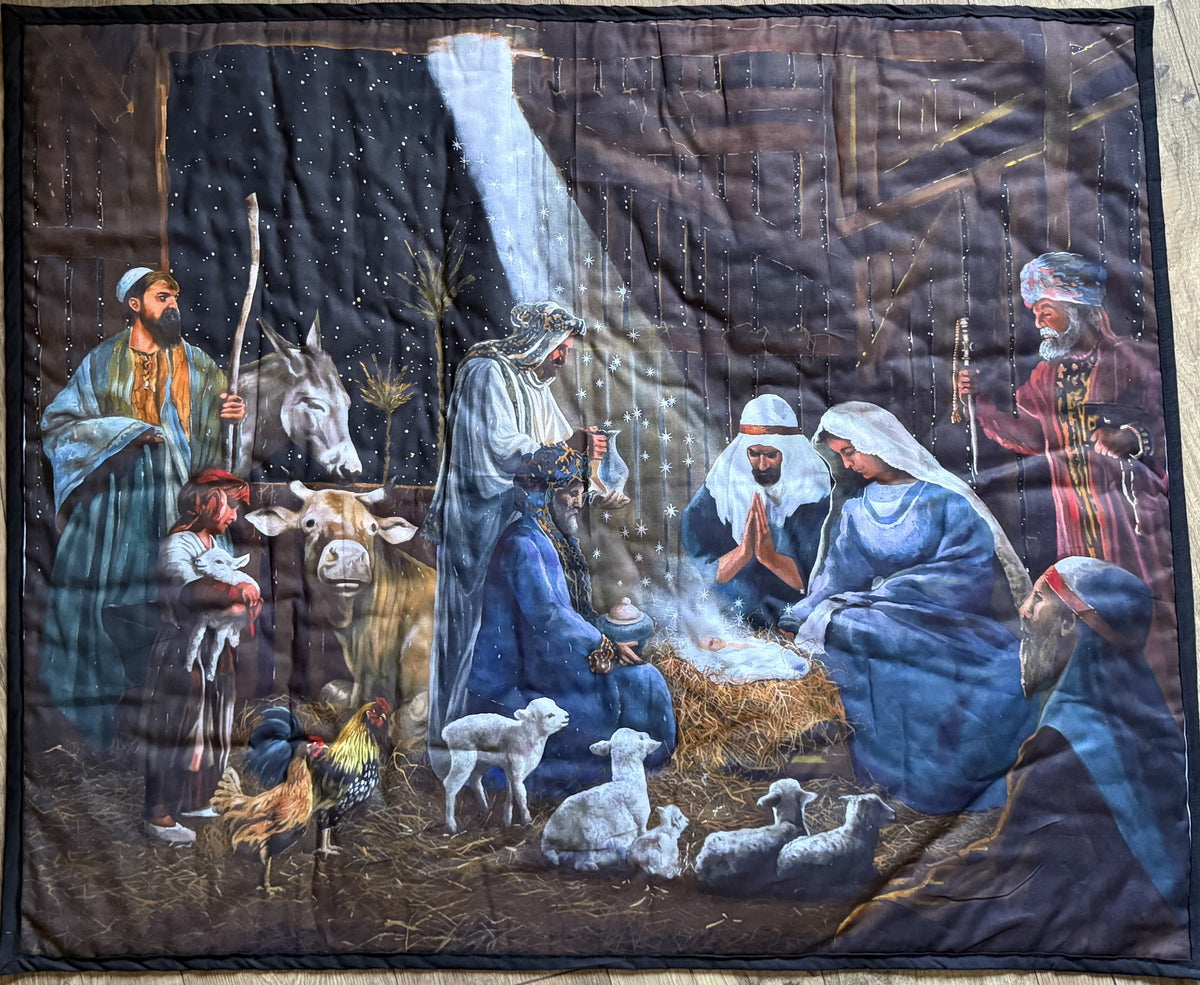 CHRISTMAS NATIVITY STAR OF BETHLEHEM COMFORTER STYLE BLANKET