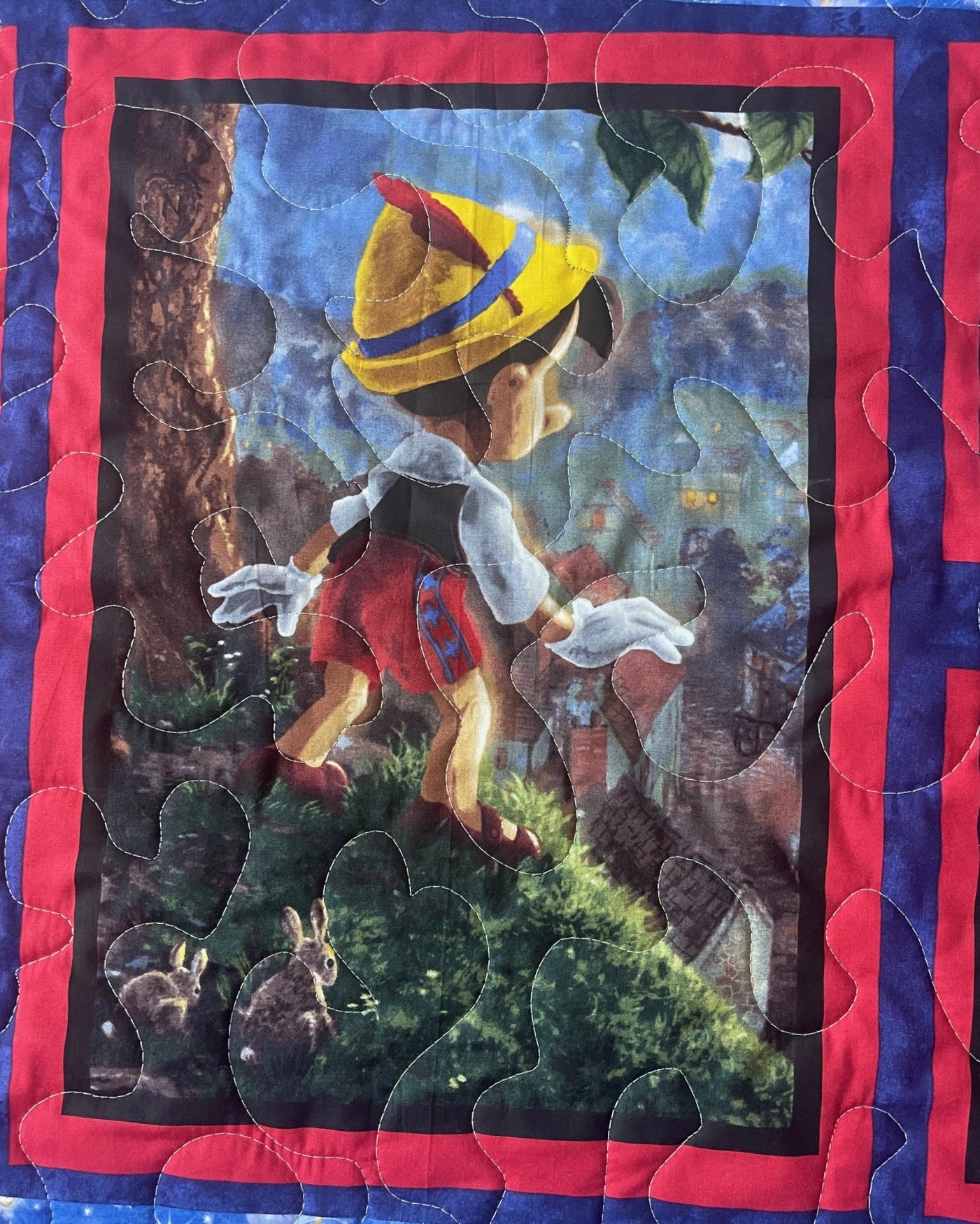 Pinocchio Jiminy Cricket, Fairy Inspired Quilted Blanket 36"X44"