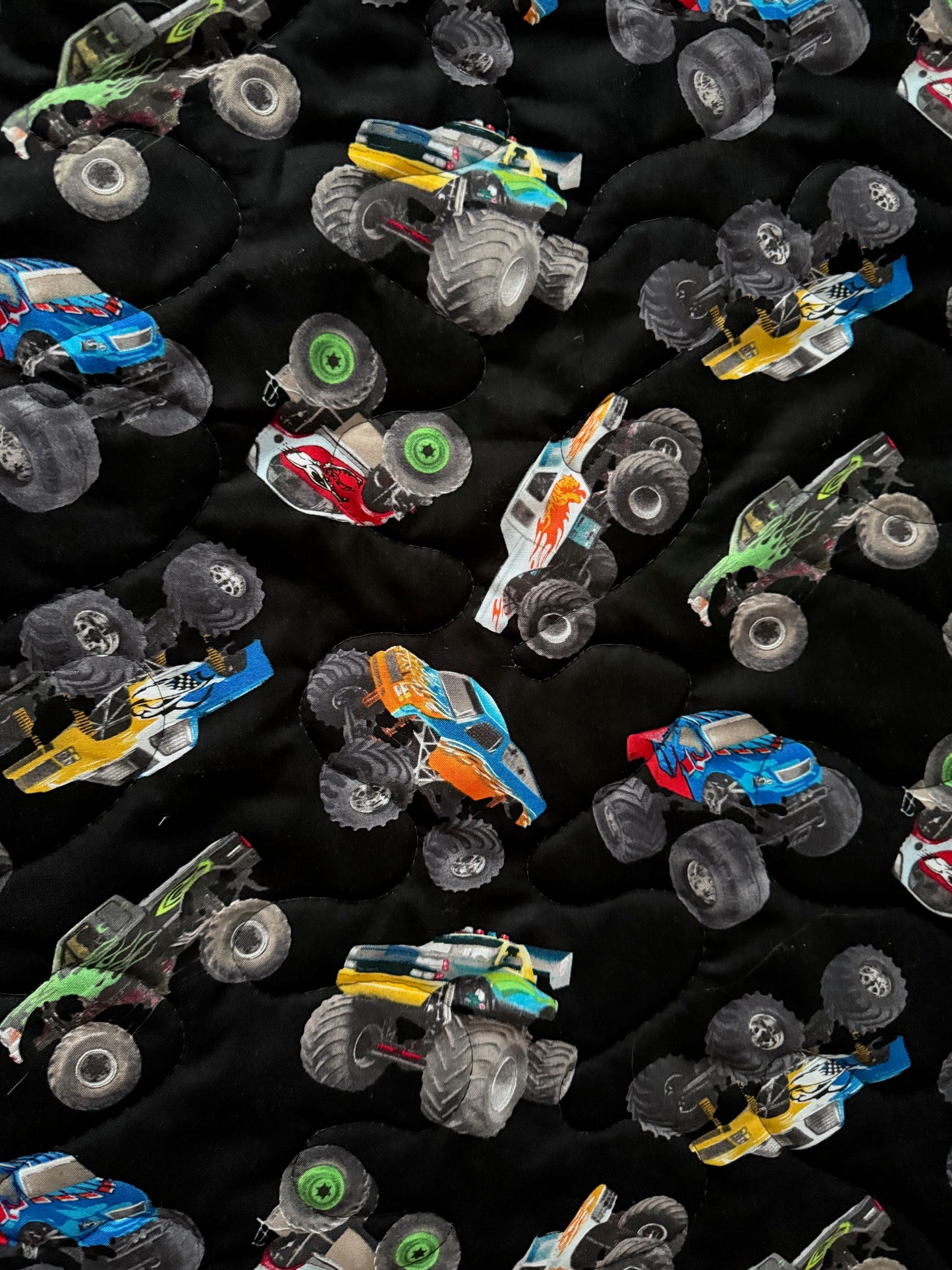 MONSTER TRUCKS INSPIRED QUILTED BLANKET