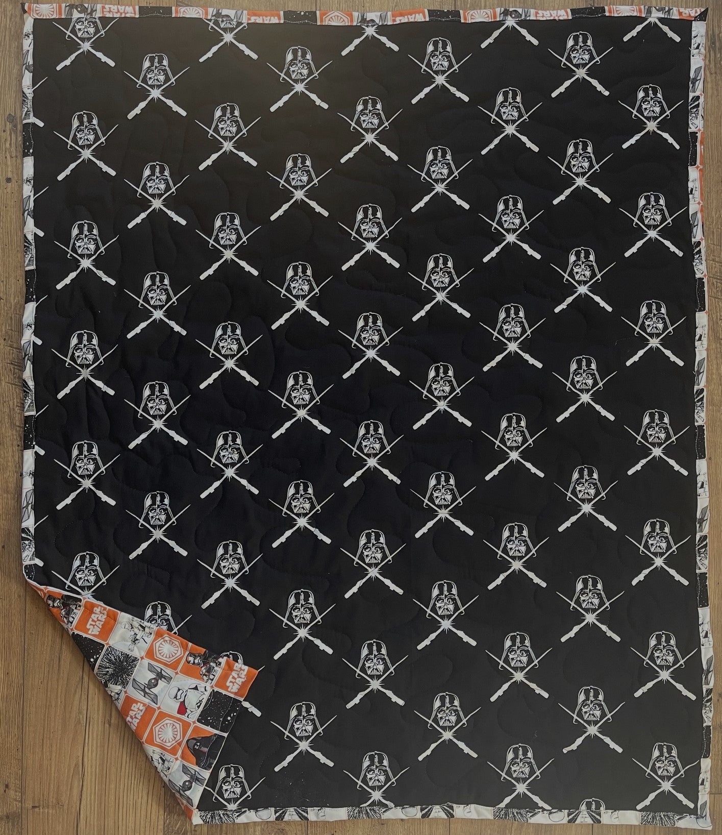 STAR WARS DARTH VADER GLOW IN THE DARK VILLIAN INSPIRED QUILTED BLANKET