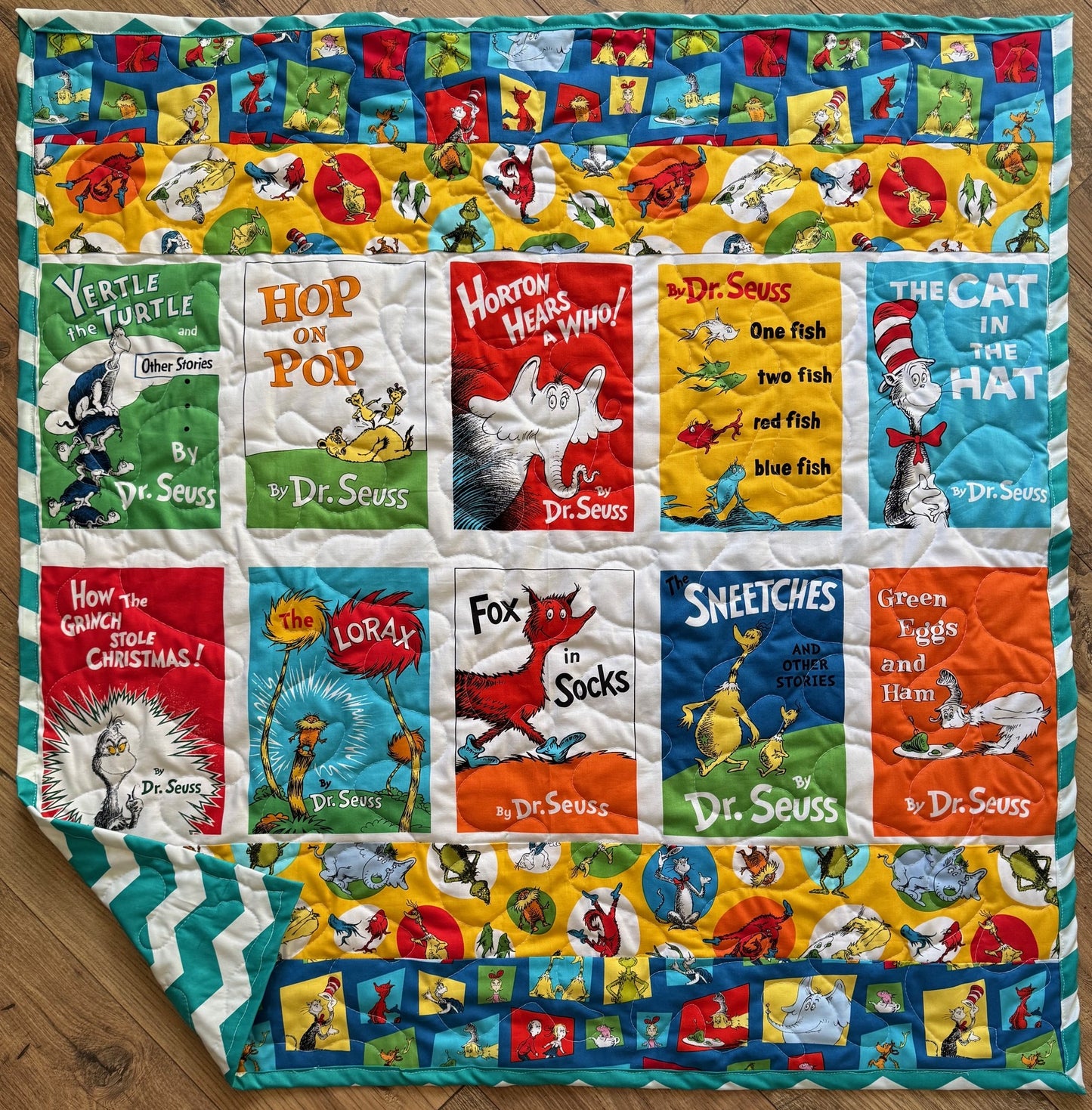DR. SEUSS CLASSIC BOOKS Inspired Quilted Blanket