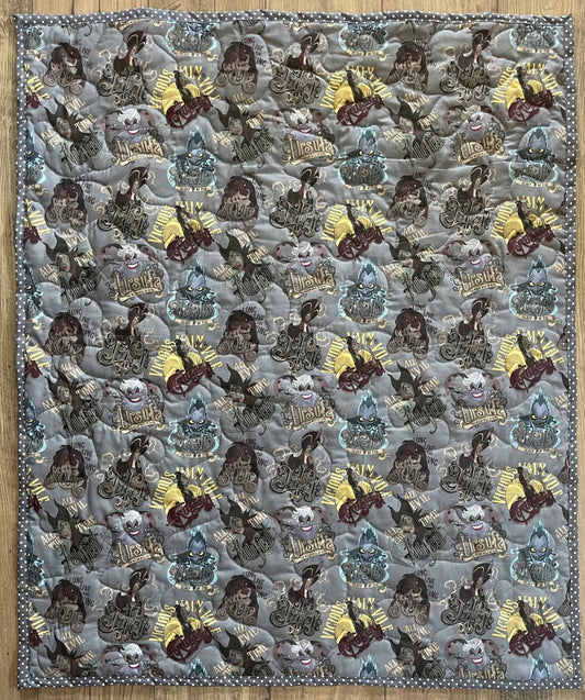 VILLAINS, URSULA, CRUELLA DE VIL, MALEFICENT, HADES, JAFAR, SCAR INSPIRED QUILTED BLANKET