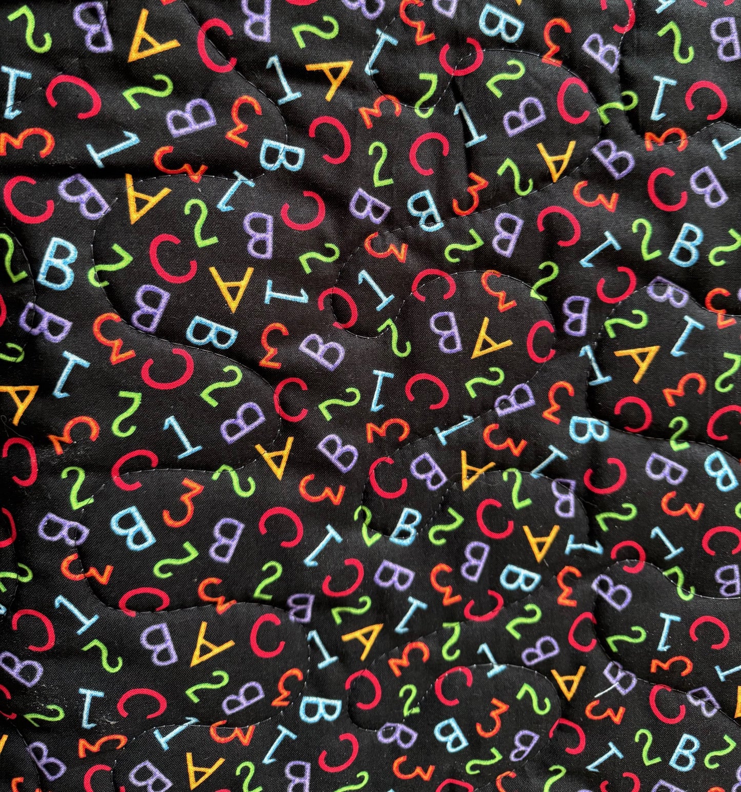 ABC Alphabet Animals Blocks Vintage Handmade Quilted Blanket