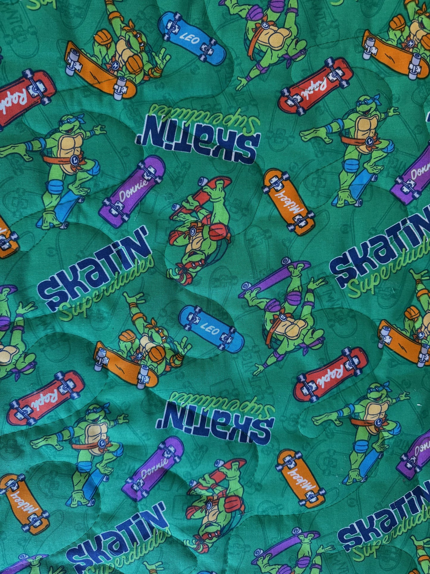TEENAGE MUTANT NINJA TURTLES SUPER SKATERS TMNT INSPIRED QUILTED BLANKET