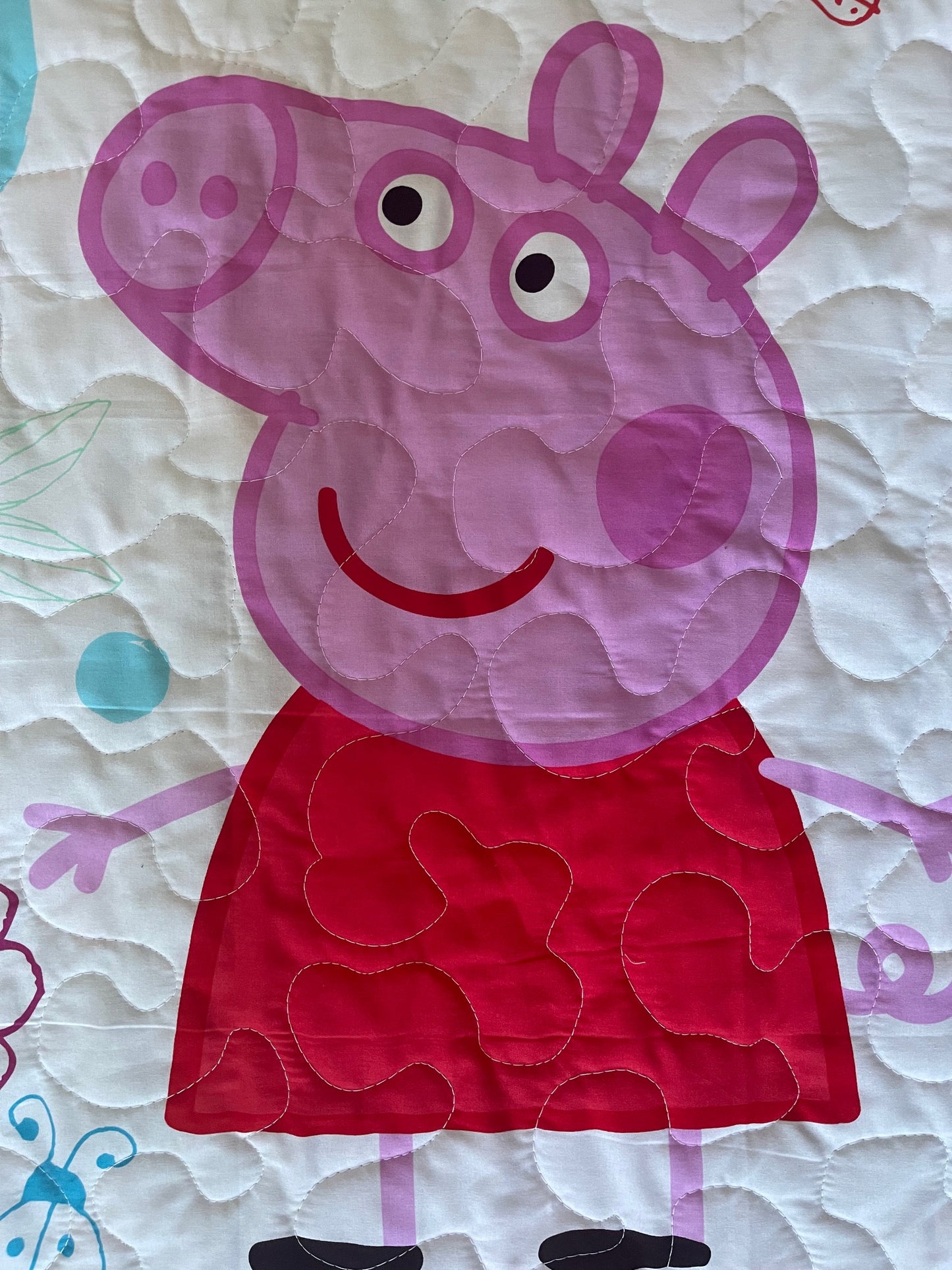 PEPPA PIG CARTOON Inspired "PEPPA'S HAPPY PLACE" 36"x44" Quilted Blanket