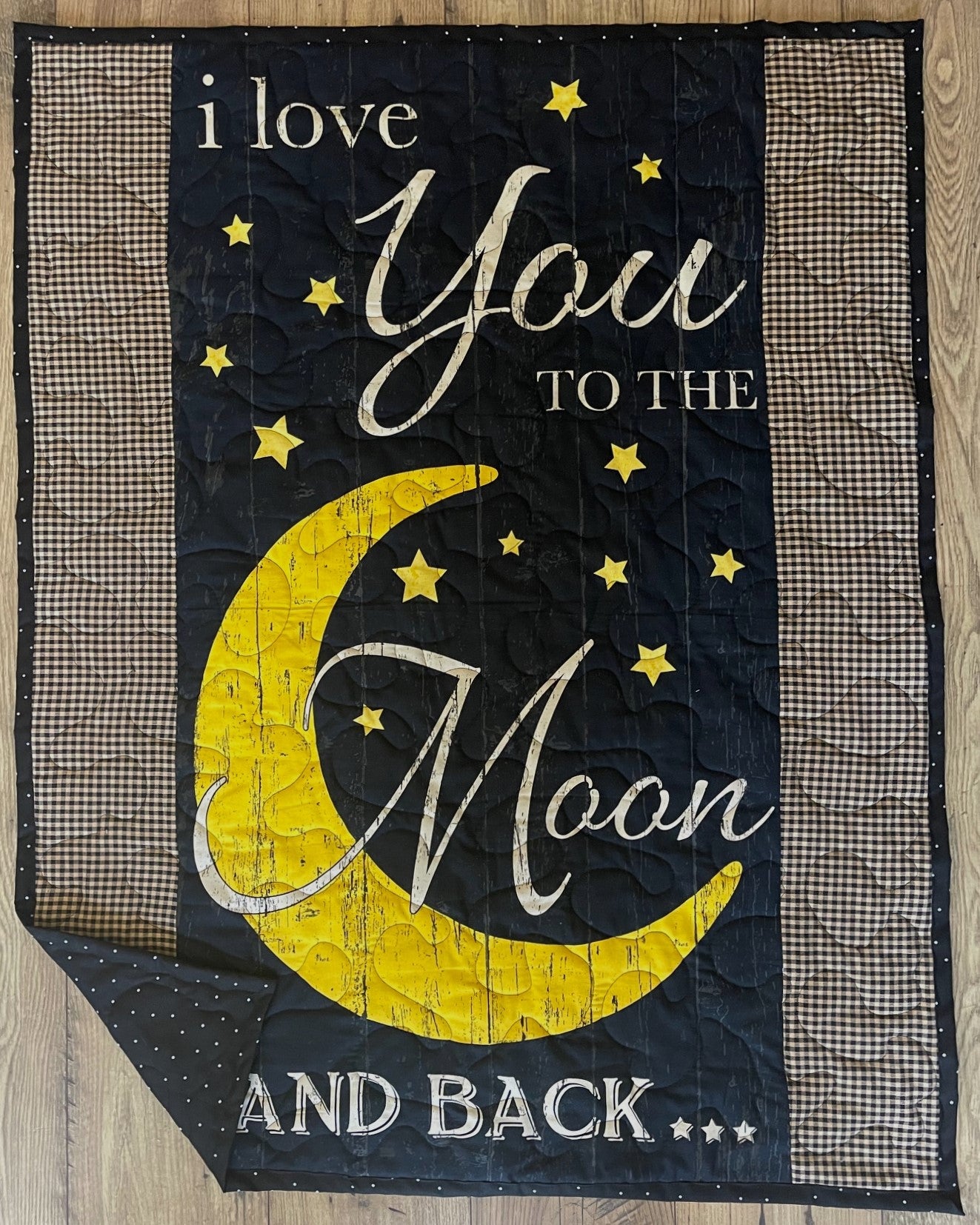 I LOVE YOU TO THE MOON AND BACK 36"X44" QUILTED BLANKET