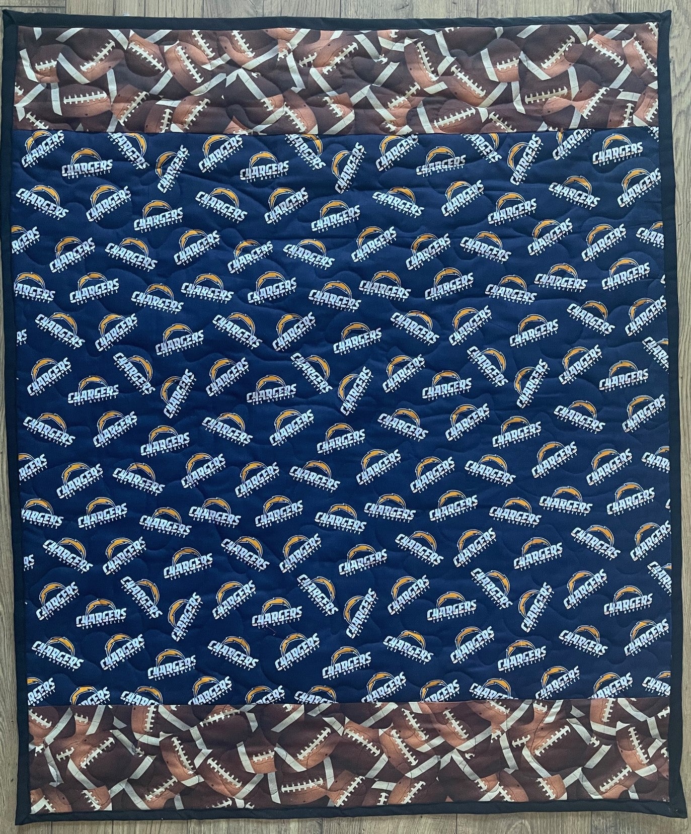 LOS ANGELES CHARGERS FOOTBALL inspired Quilted Blanket
