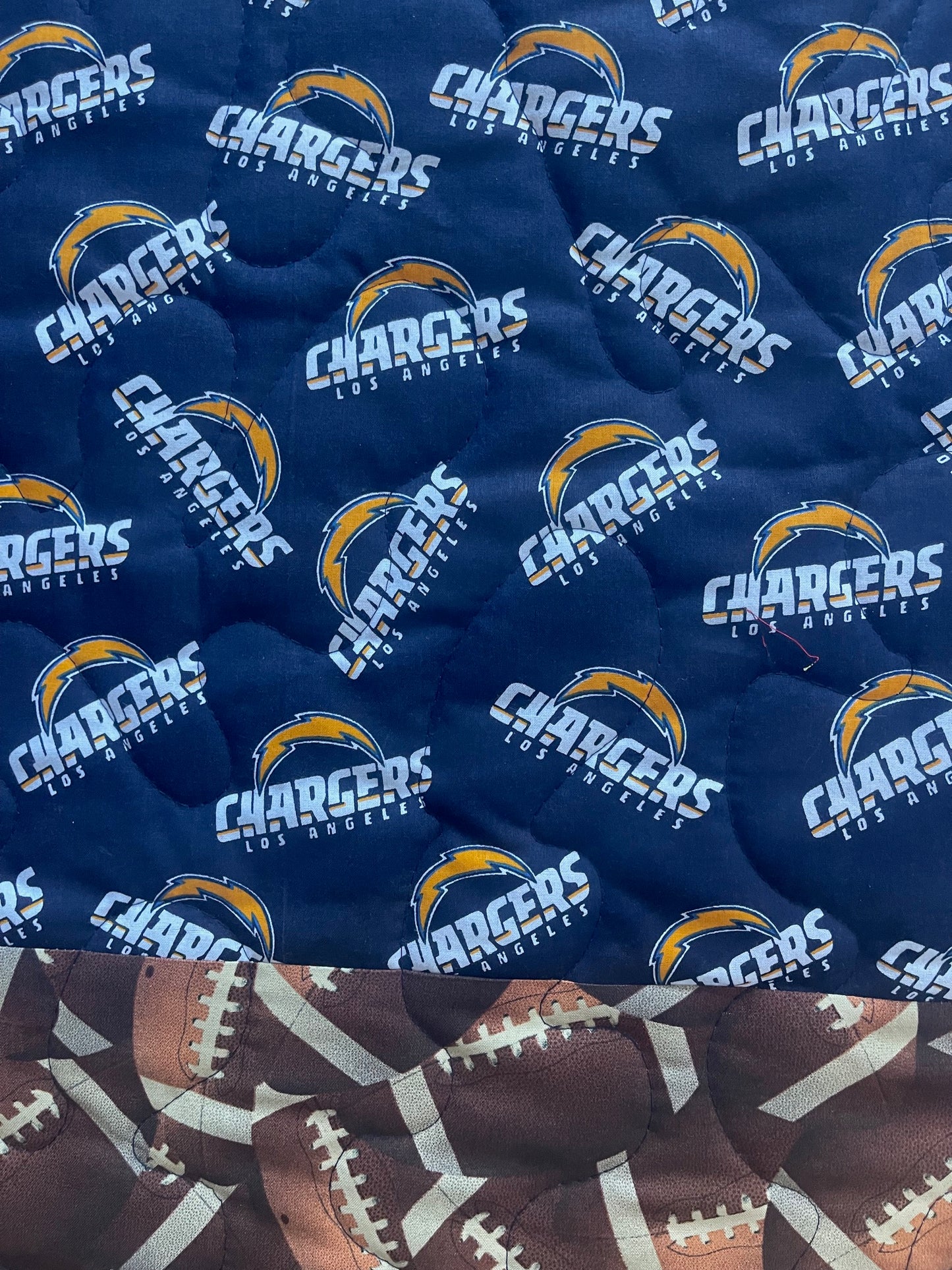 LOS ANGELES CHARGERS FOOTBALL inspired Quilted Blanket