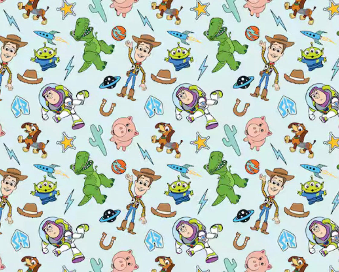 TOY STORY *READY FOR ACTION* SHERIFF WOODY, BUZZ LIGHTYEAR, JESSIE INSPIRED QUILTED BLANKET