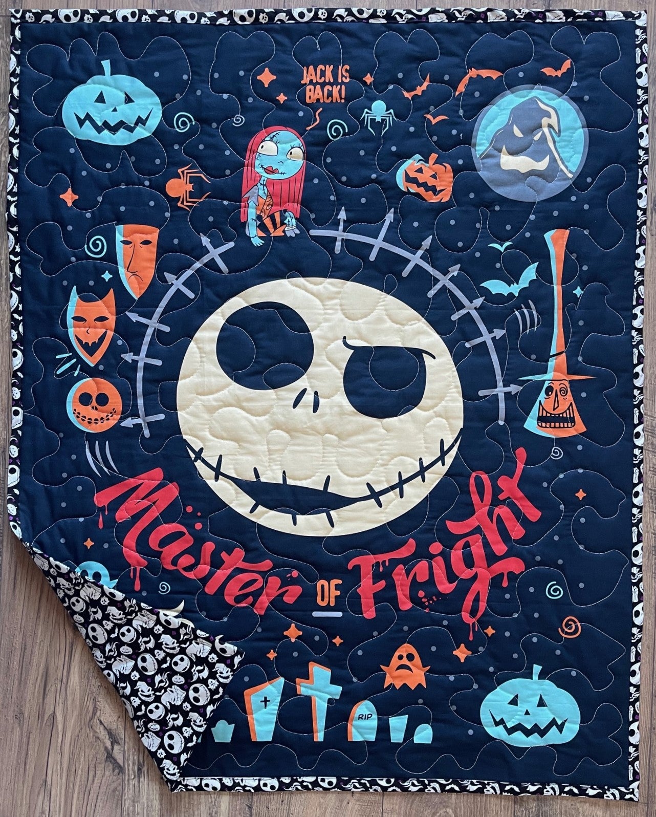 NIGHTMARE BEFORE CHRISTMAS *MASTER OF FRIGHT* QUILTED BLANKET