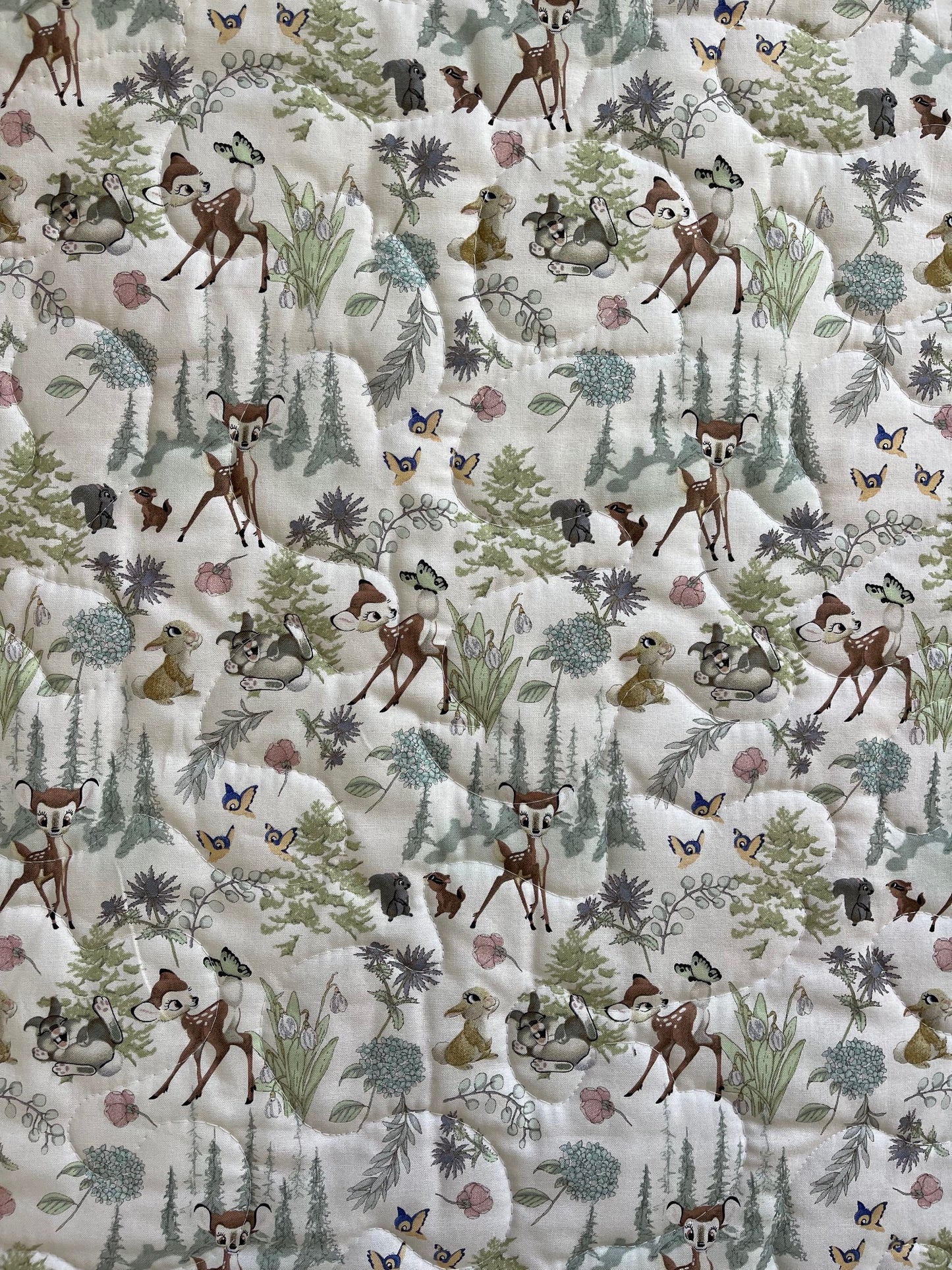 CLASSIC BAMBI THUMPER FLOWER IN THE MEADOW 36"X44" QUILTED BLANKET