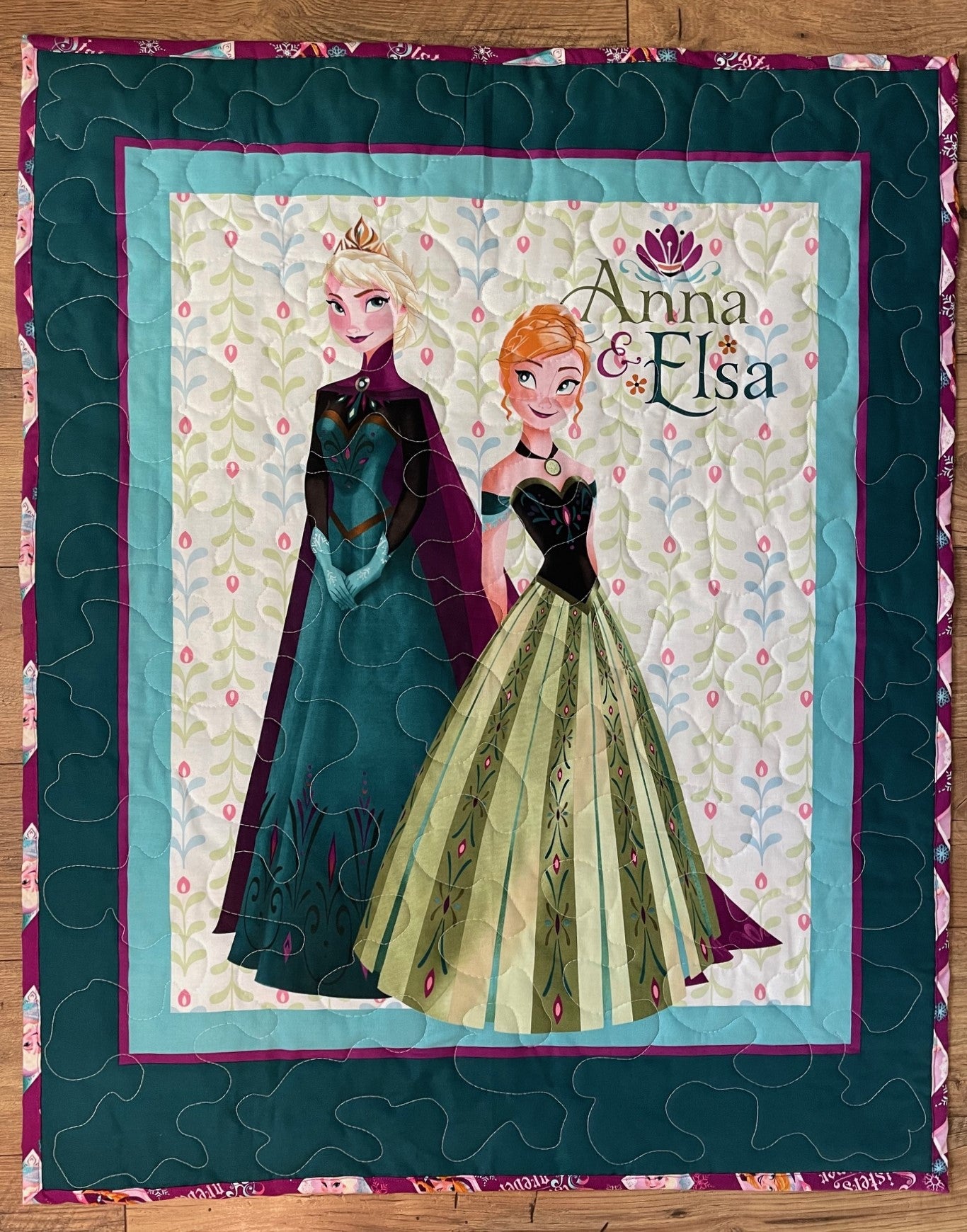 FROZENS SISTERS ANNA & ELSA SISTERS FOREVER Inspired Quilted Blanket