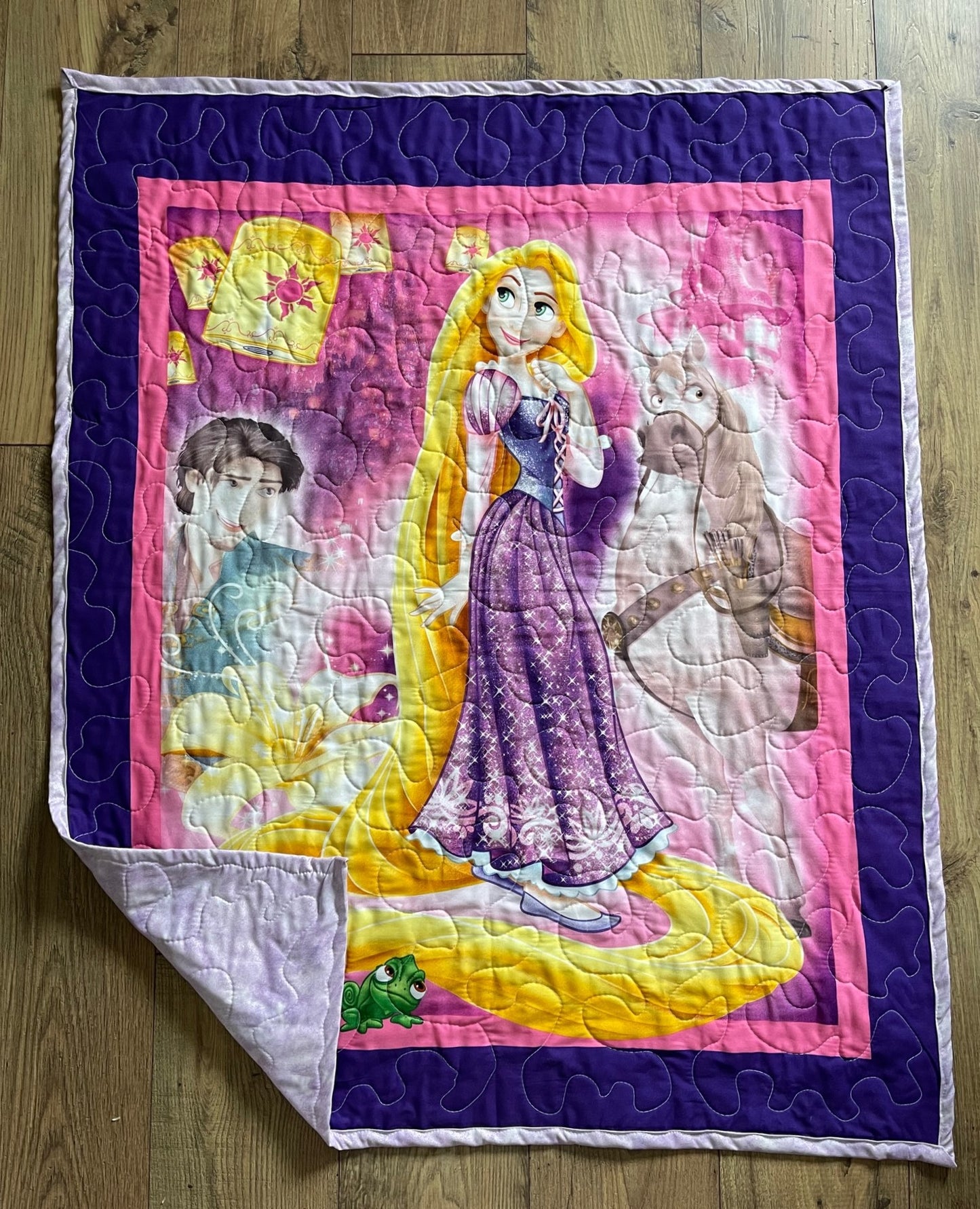 RAPUNZEL, FLYNN RIDER, PASCAL & MAXIMUS "TANGLED" Inspired QUILTED BLANKET