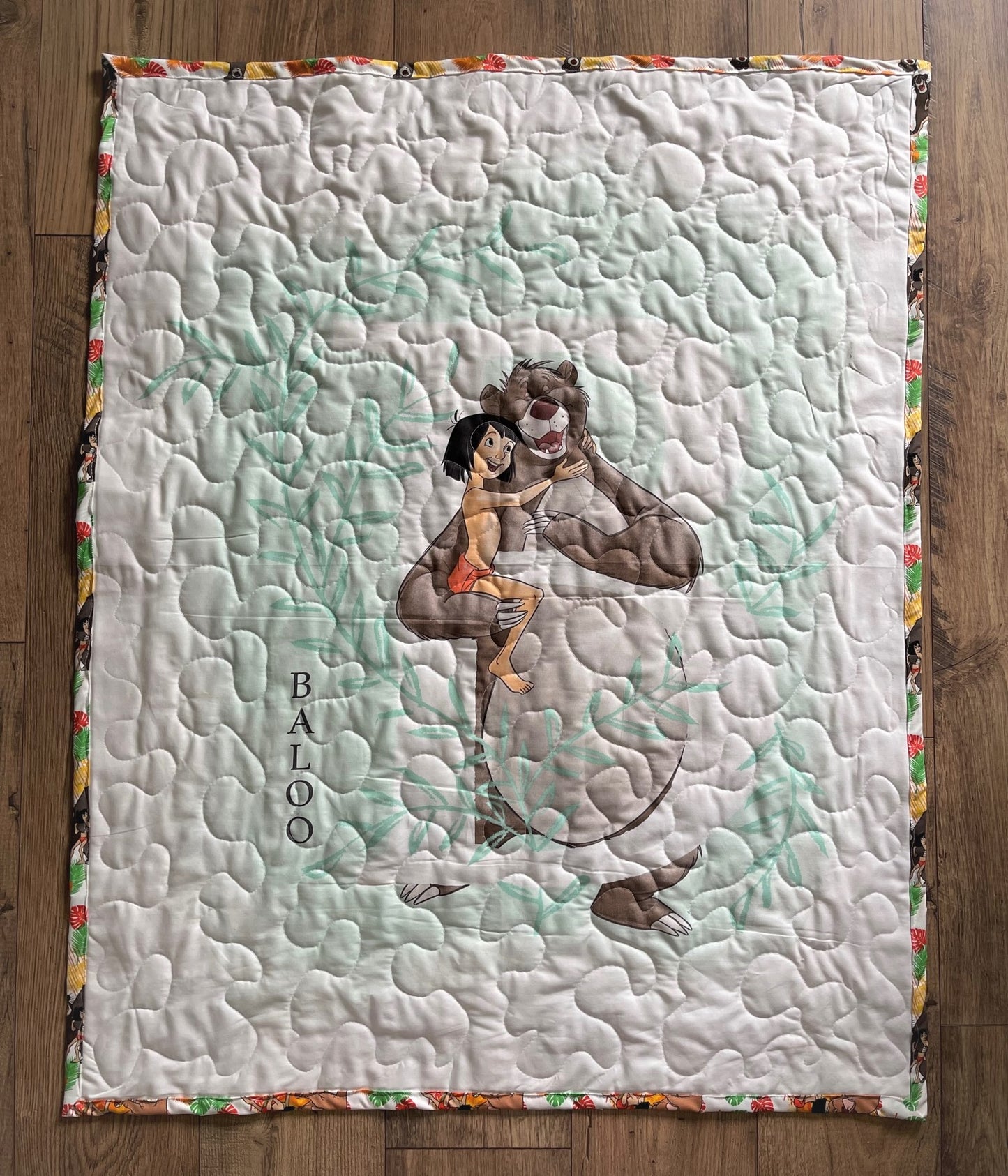 JUNGLE BOOK MOWGLI & BALOO Inspired "BALOO" Quilted Blanket 36"X44"