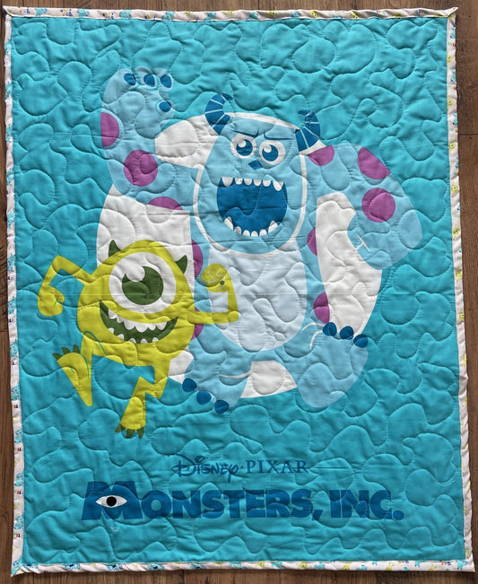 MONSTERS INC. MIKE & SCULLY Inspired Quilted Blanket
