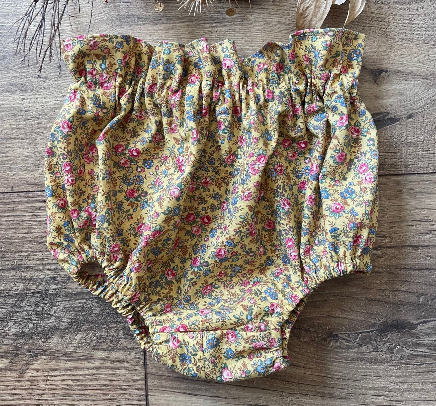 Baby Diaper Cover Yellow Pink Floral Infant & Toddler Boho High Rise Bloomers