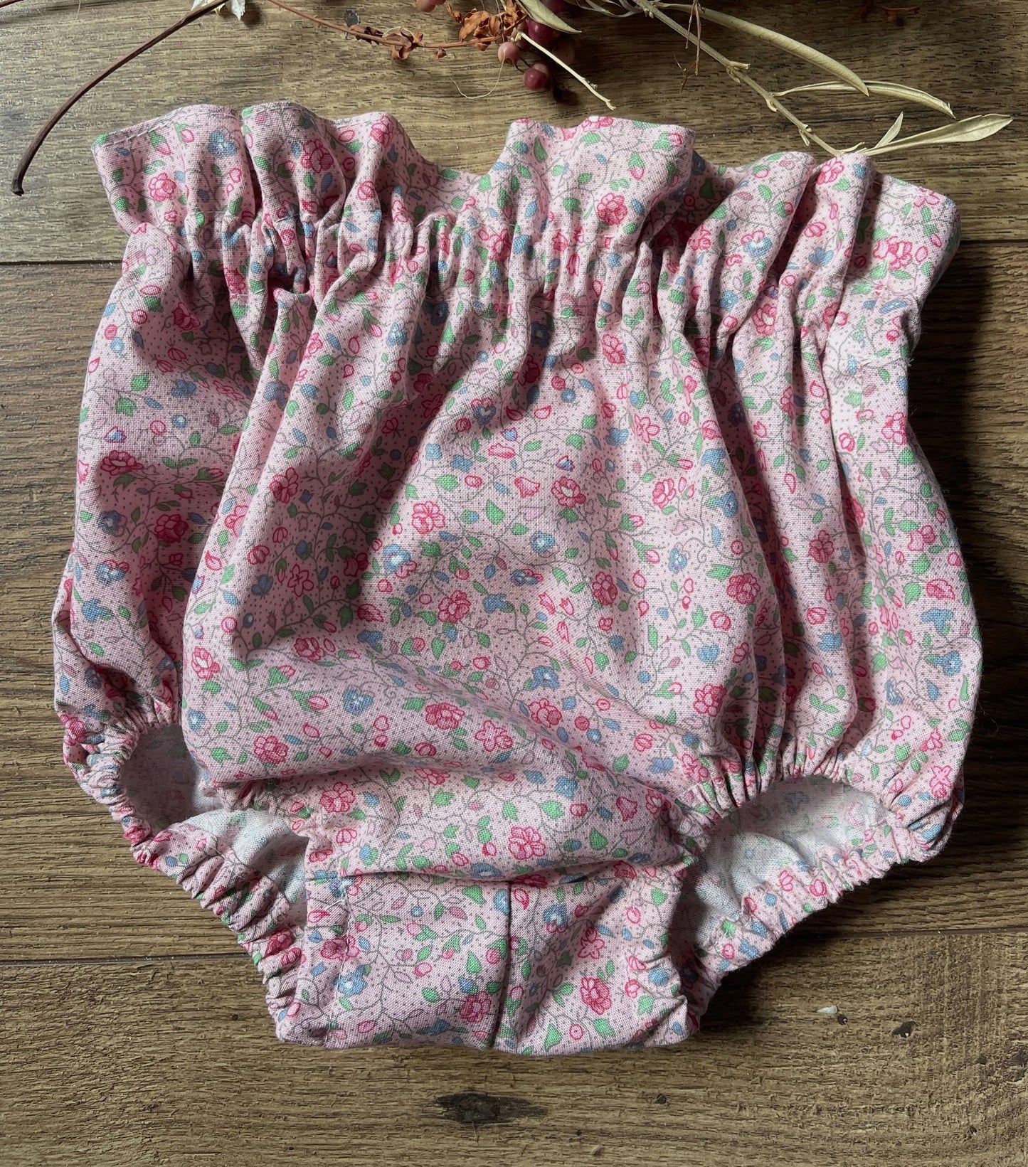 Baby Diaper Cover Pink Floral Tiny Flowers Infant & Toddler Boho High Rise Bloomers