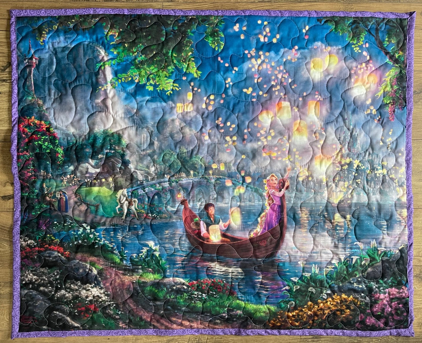 TANGLED RAPUNZEL Inspired Quilted Blanket 36"x44" Bright Digitally Printed