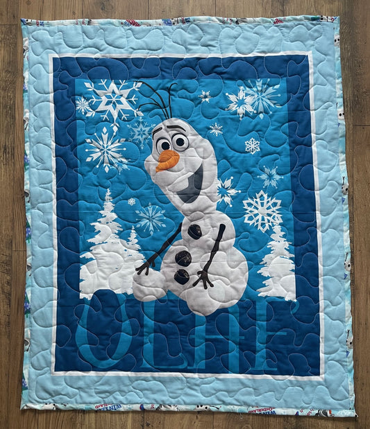 OLAF FROZEN SNOWMAN INSPIRED QUILTED BLANKET
