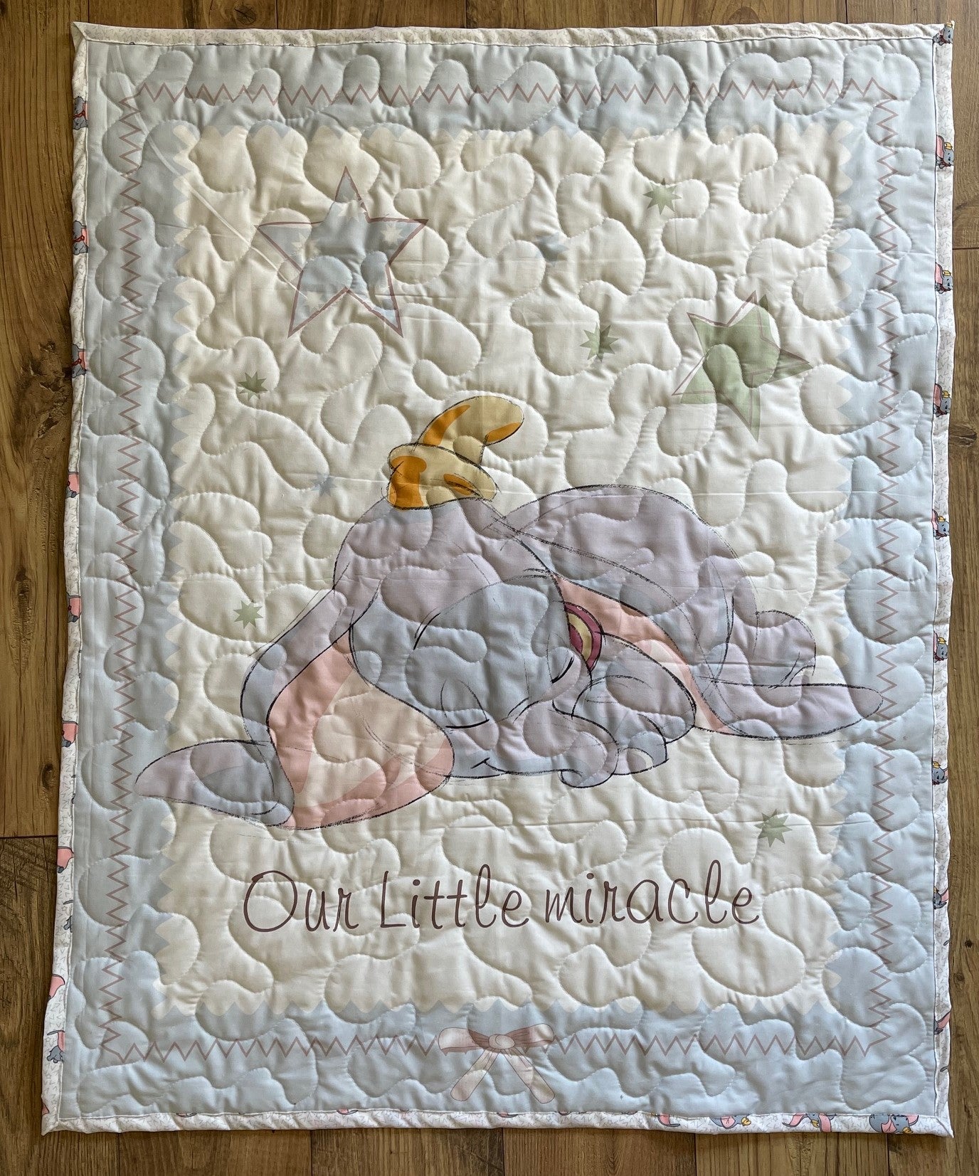 DUMBO OUR LITTLE MIRACLE Pastel Inspired Quilted Blanket