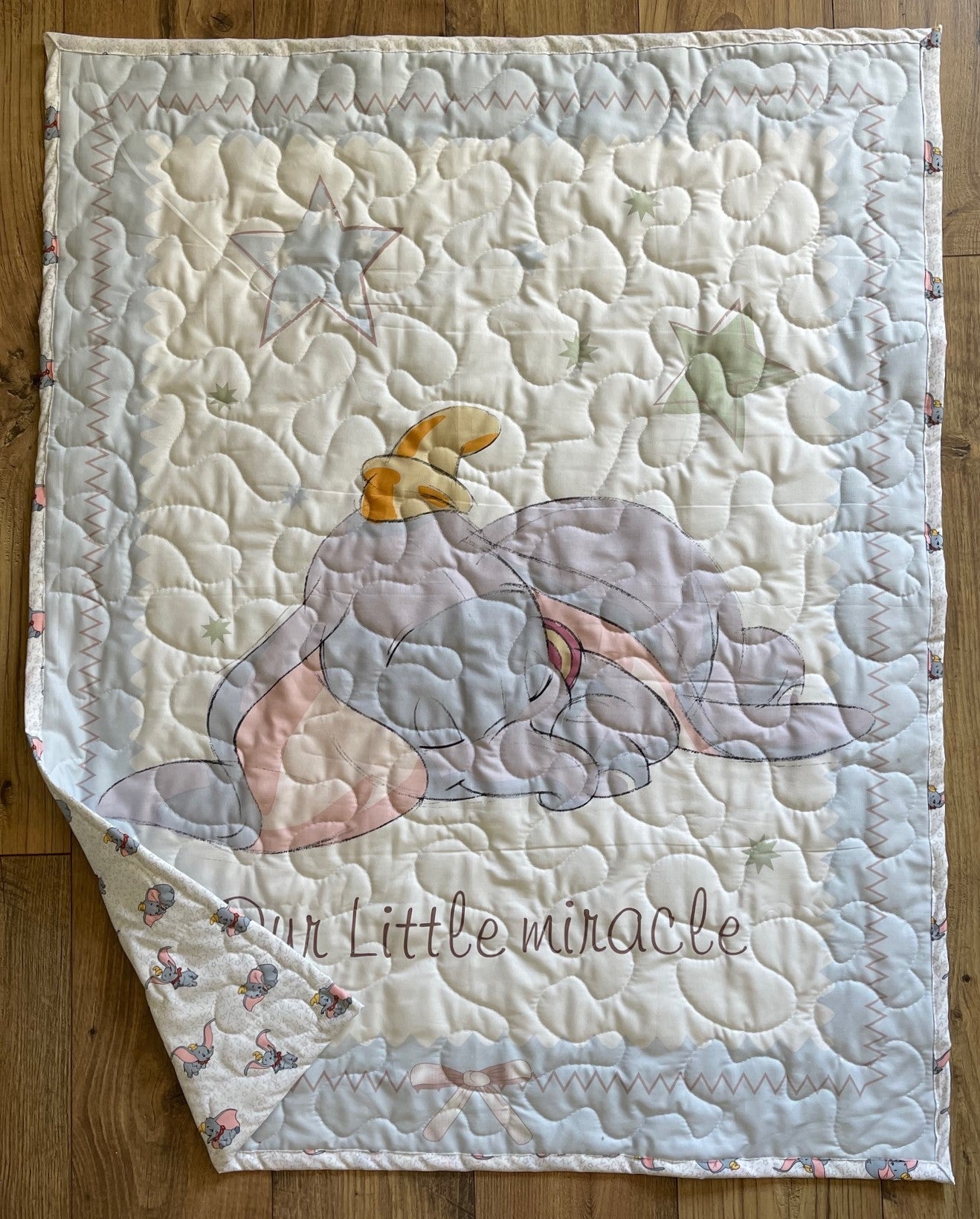 DUMBO OUR LITTLE MIRACLE Pastel Inspired Quilted Blanket