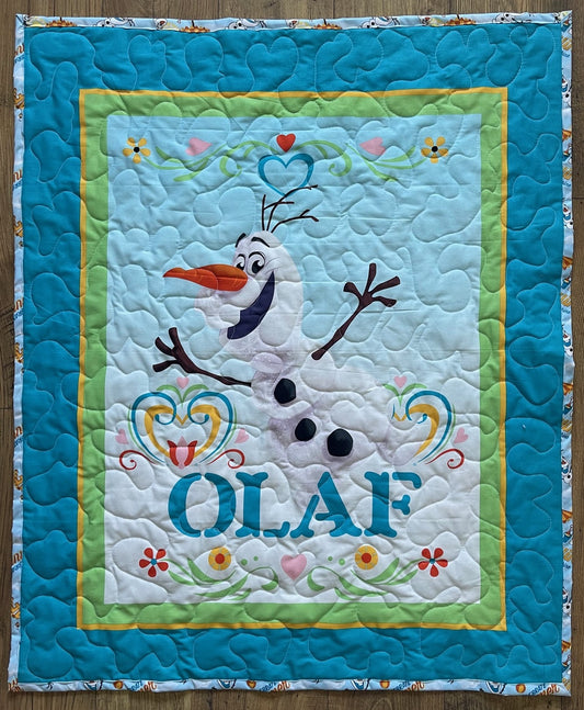 OLAF FROZEN SNOWMAN I LOVE ALL THINGS WARM INSPIRED QUILTED BLANKET