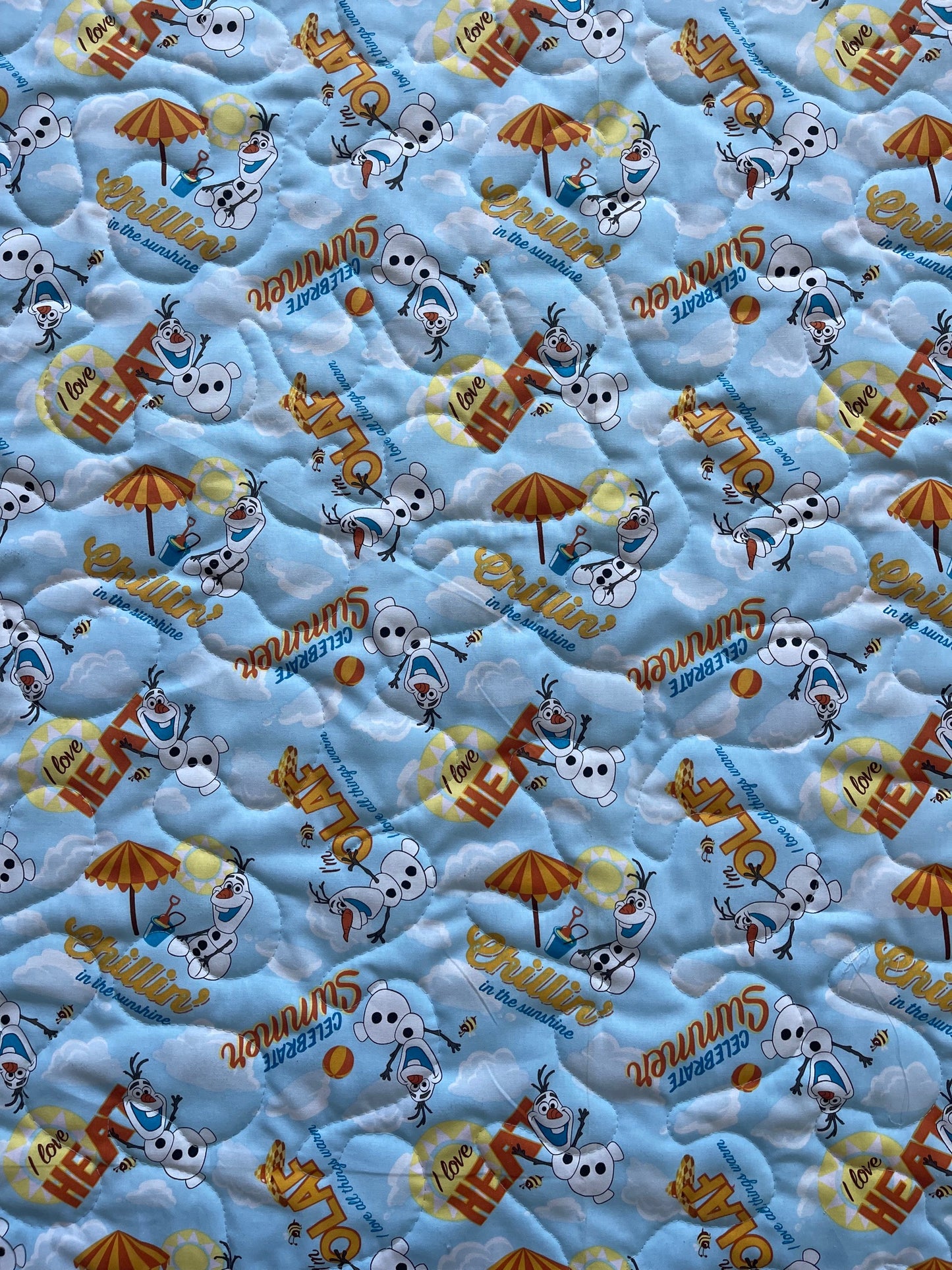 OLAF FROZEN SNOWMAN I LOVE ALL THINGS WARM INSPIRED QUILTED BLANKET