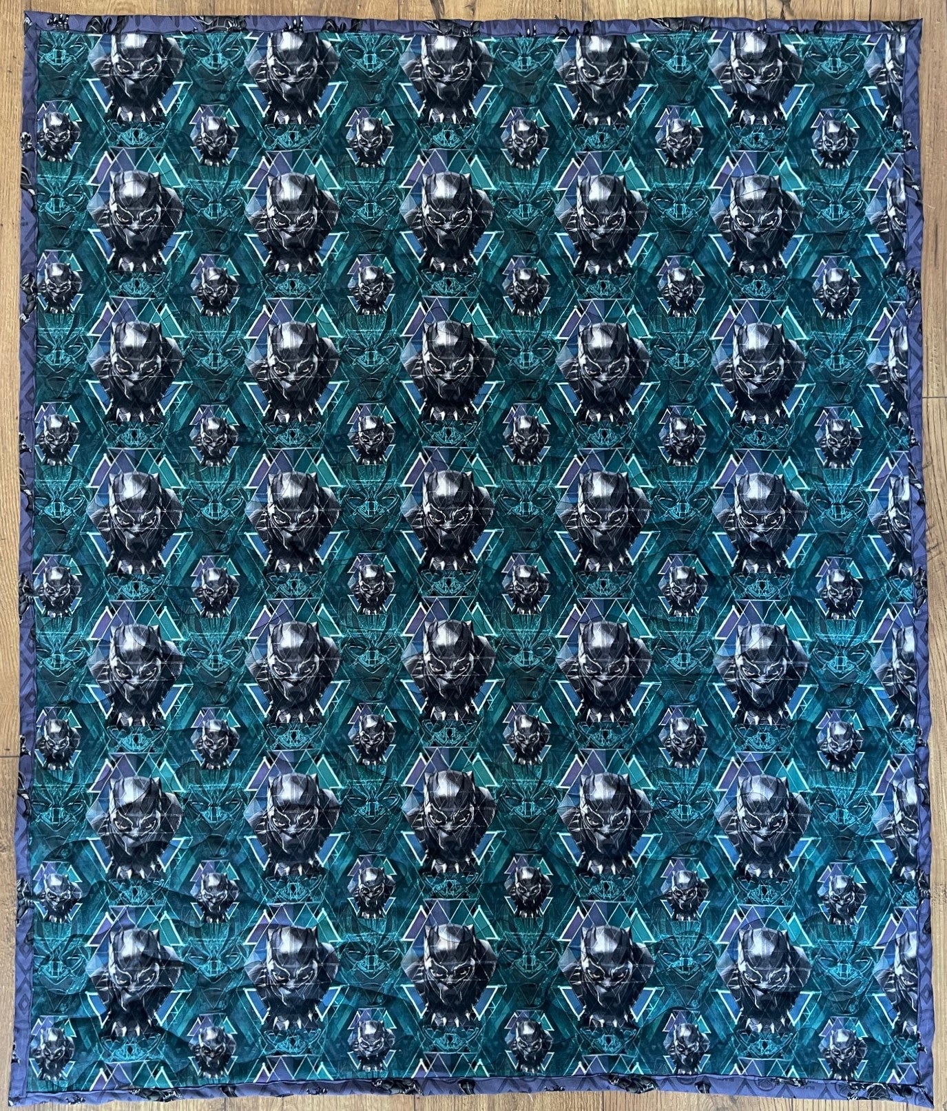 BLACK PANTHER MARVEL SUPERHERO INSPIRED QUILTED BLANKET