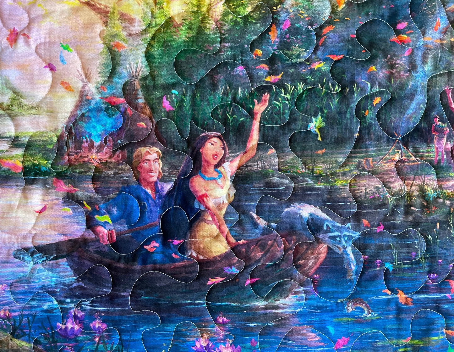 Pocahontas Inspired Quilted Blanket 36"x44"