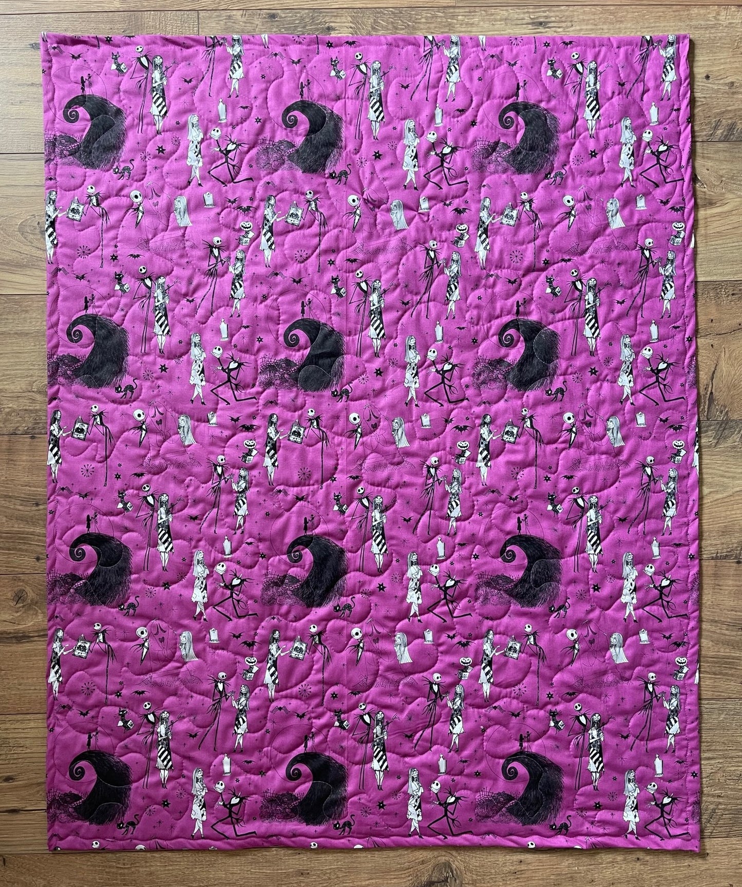 NIGHTMARE BEFORE CHRISTMAS JACK AND SALLY Inspired Quilted Blanket