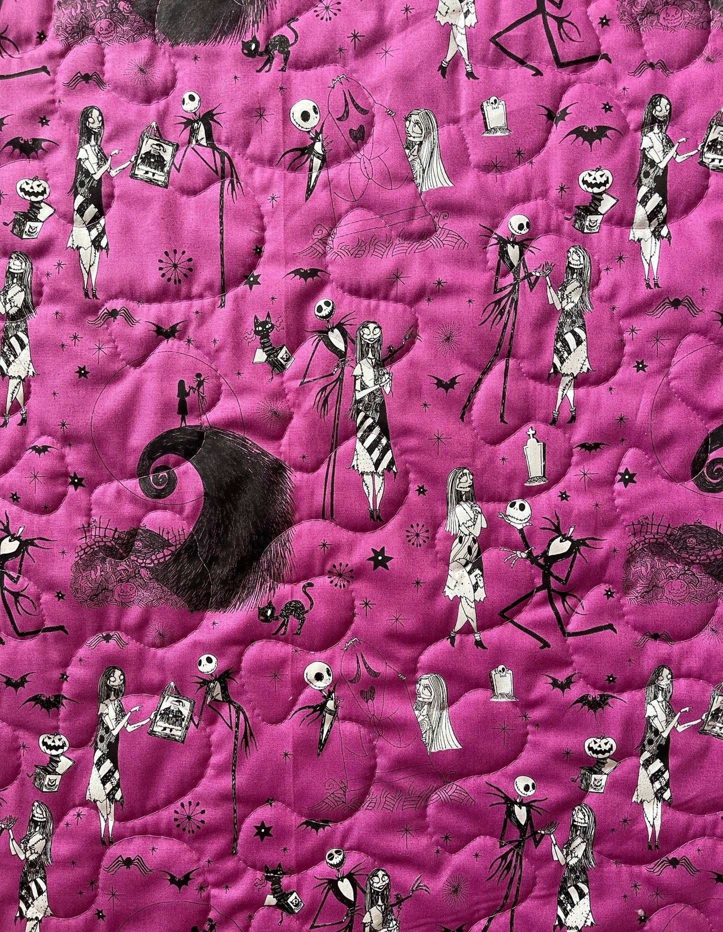 NIGHTMARE BEFORE CHRISTMAS JACK AND SALLY Inspired Quilted Blanket