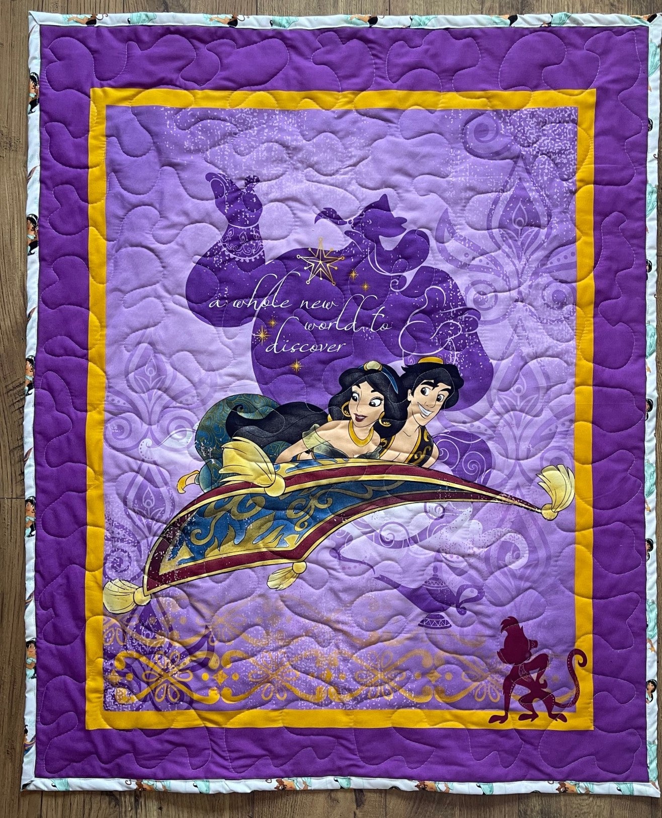 ALADDIN MOVIE JASMINE FLYING CARPET Inspired Quilted Blanket