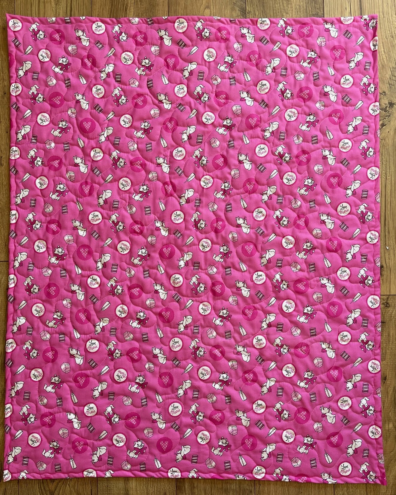 MARIE OF THE ARISTOCATS WALT DISNEY PRODUCTIONS Inspired Pink QUILTED Blanket