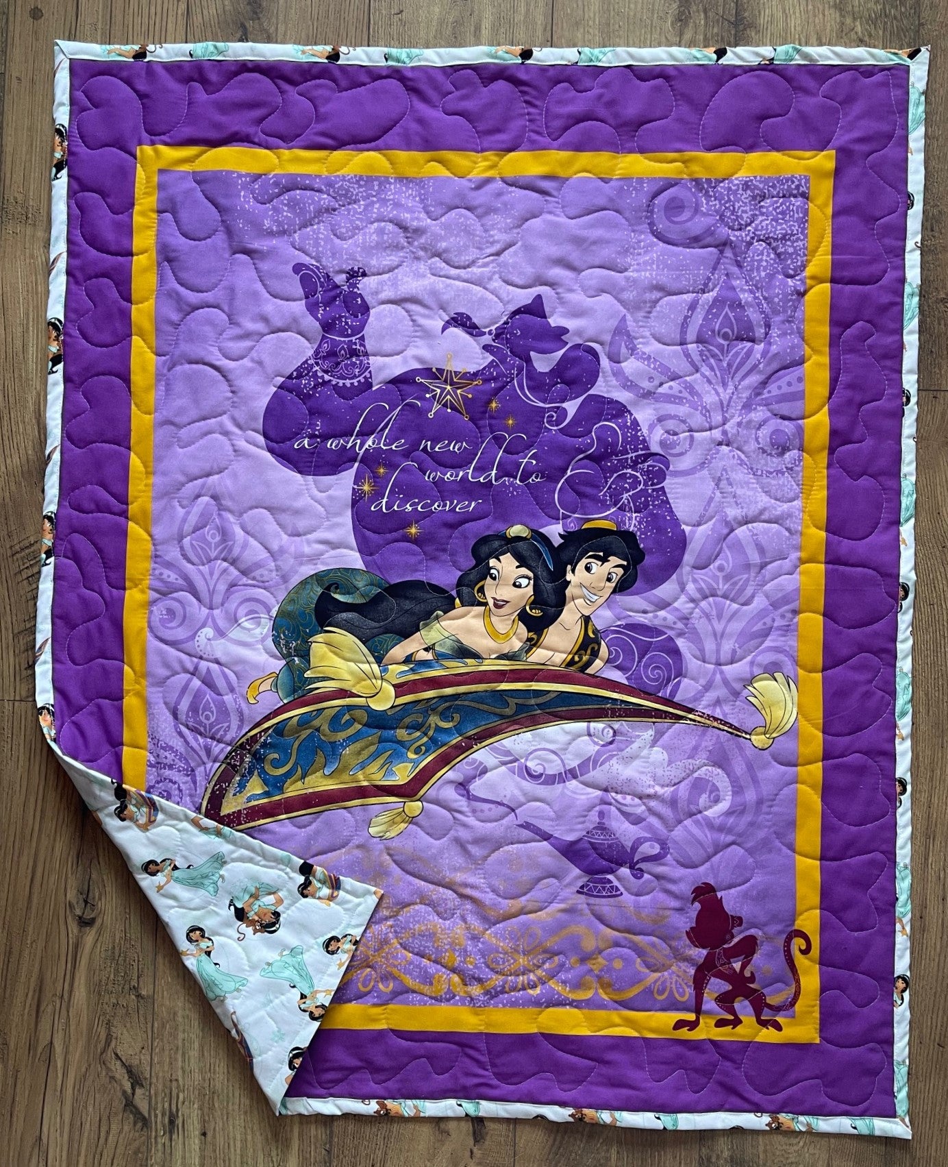 ALADDIN MOVIE JASMINE FLYING CARPET Inspired Quilted Blanket