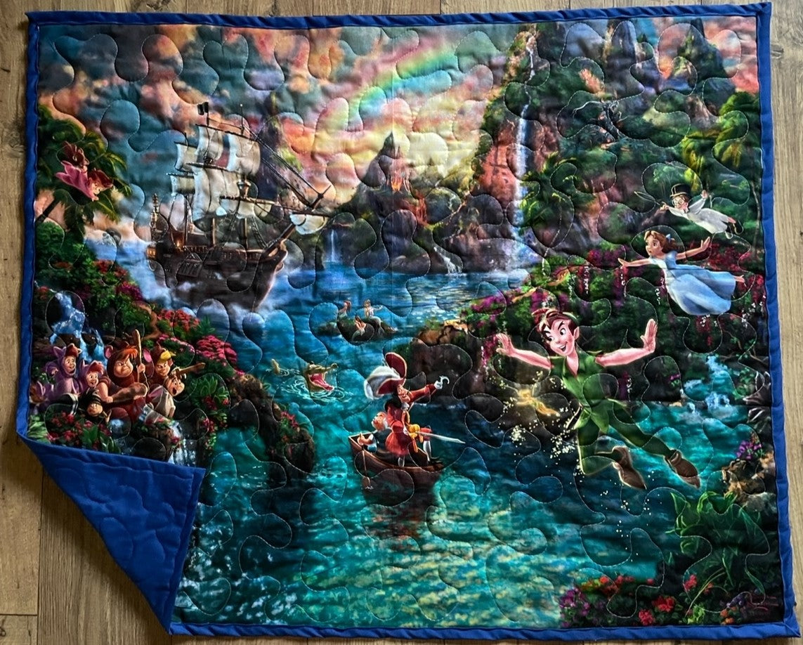 PETER PAN Inspired Quilted Blanket DIGITALLY PRINTED FABRIC