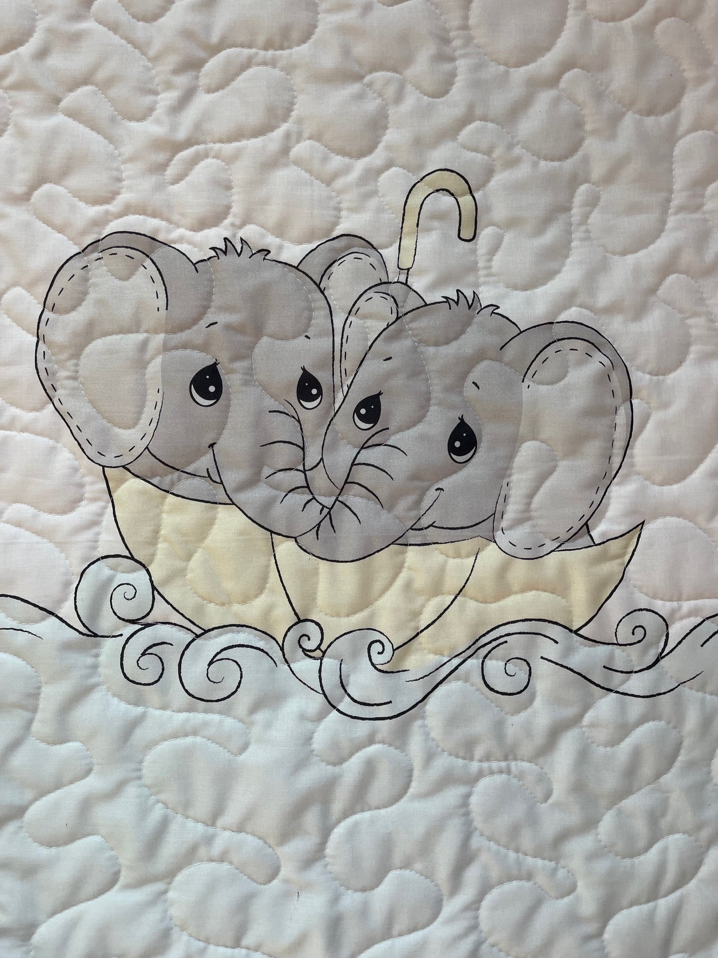 PRECIOUS MOMENTS ELEPHANTS Let Love Keep You Anchored Inspired QUILTED BLANKET