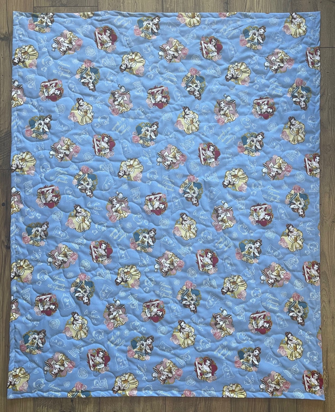 BEAUTY AND THE BEAST Inspired OPEN YOUR HEART TO NEW ADVENTURES BELLE Quilted Blanket