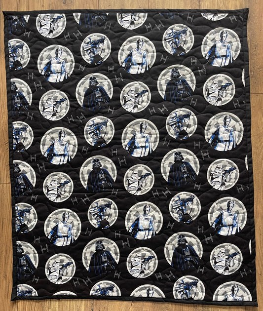 STAR WARS VILLAINS DARTH VADER, STORMTROOPERS, KRENNIC INSPIRED SOFT FLANNEL QUILTED BLANKET