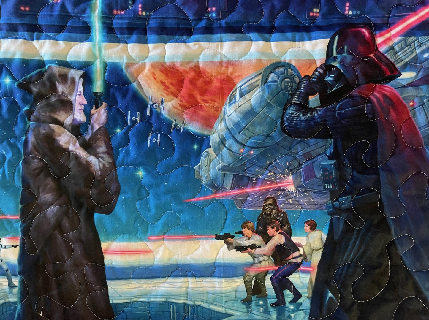 STAR WARS OBI-WAN'S FINAL BATTLE inspired Quilted Comforter Blanket DIGITALLY PRINTED FABRIC