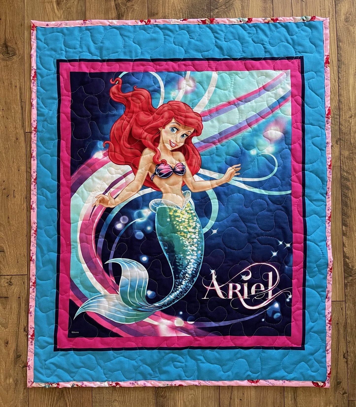 LITTLE MERMAID *ARIEL* Inspired Quilted Blanket