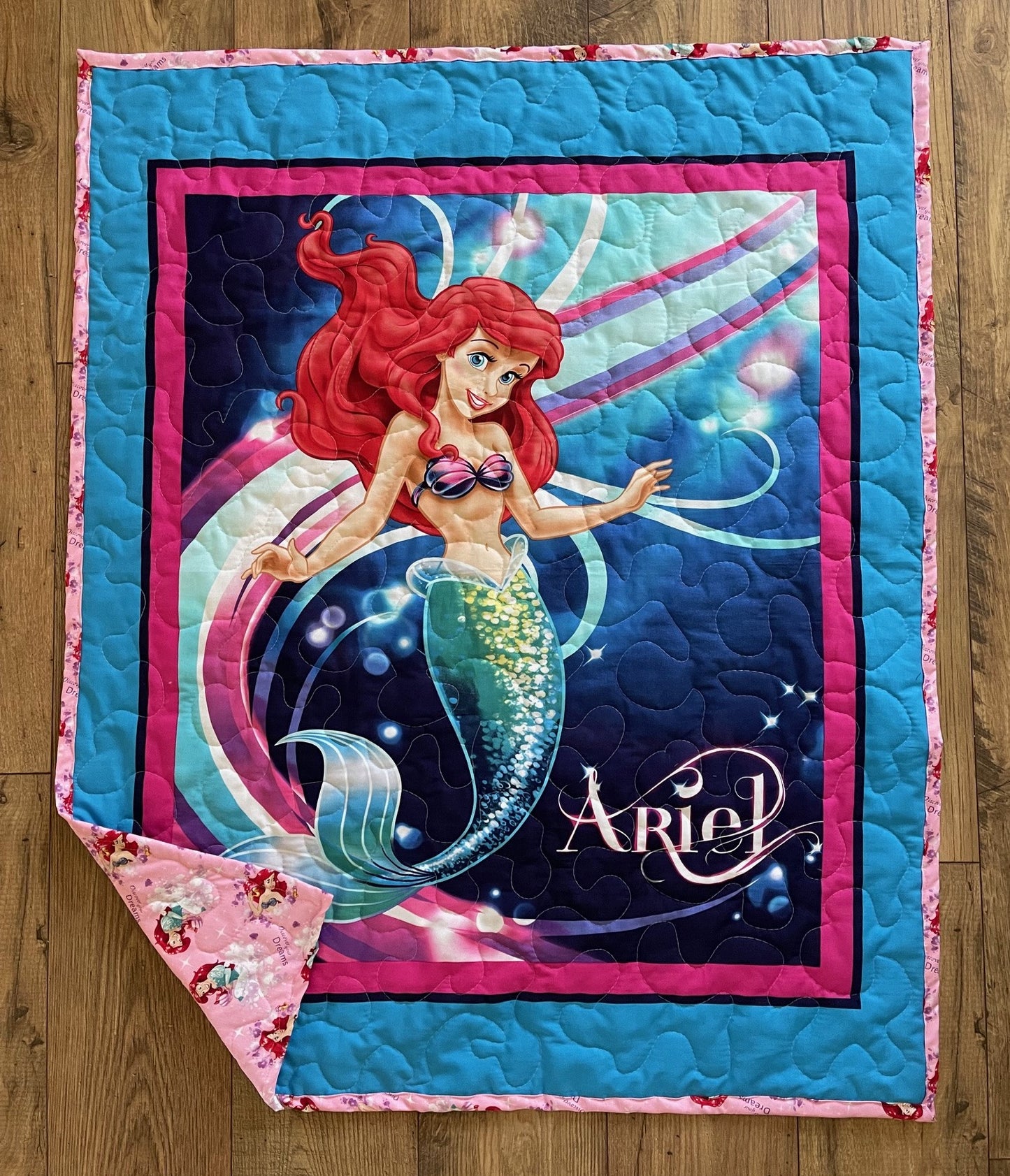 LITTLE MERMAID *ARIEL* Inspired Quilted Blanket