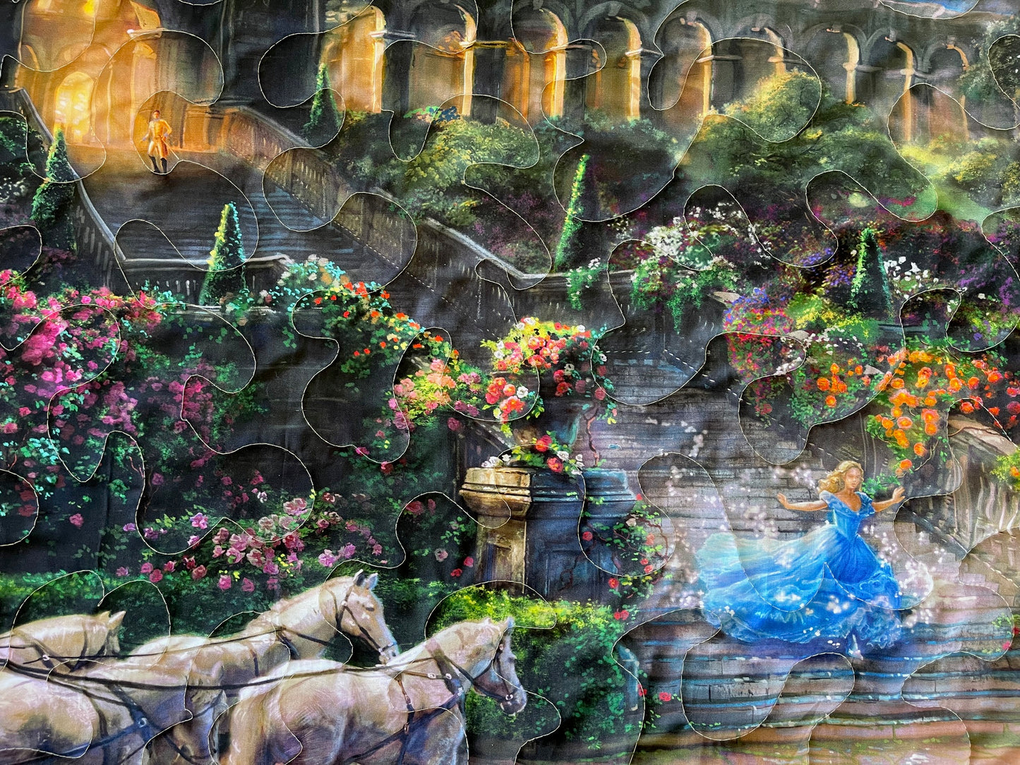 CINDERELLA Inspired Quilted Blanket 36"x44" CLOCK STRIKES MIDNIGHT Digital Printed Fabric