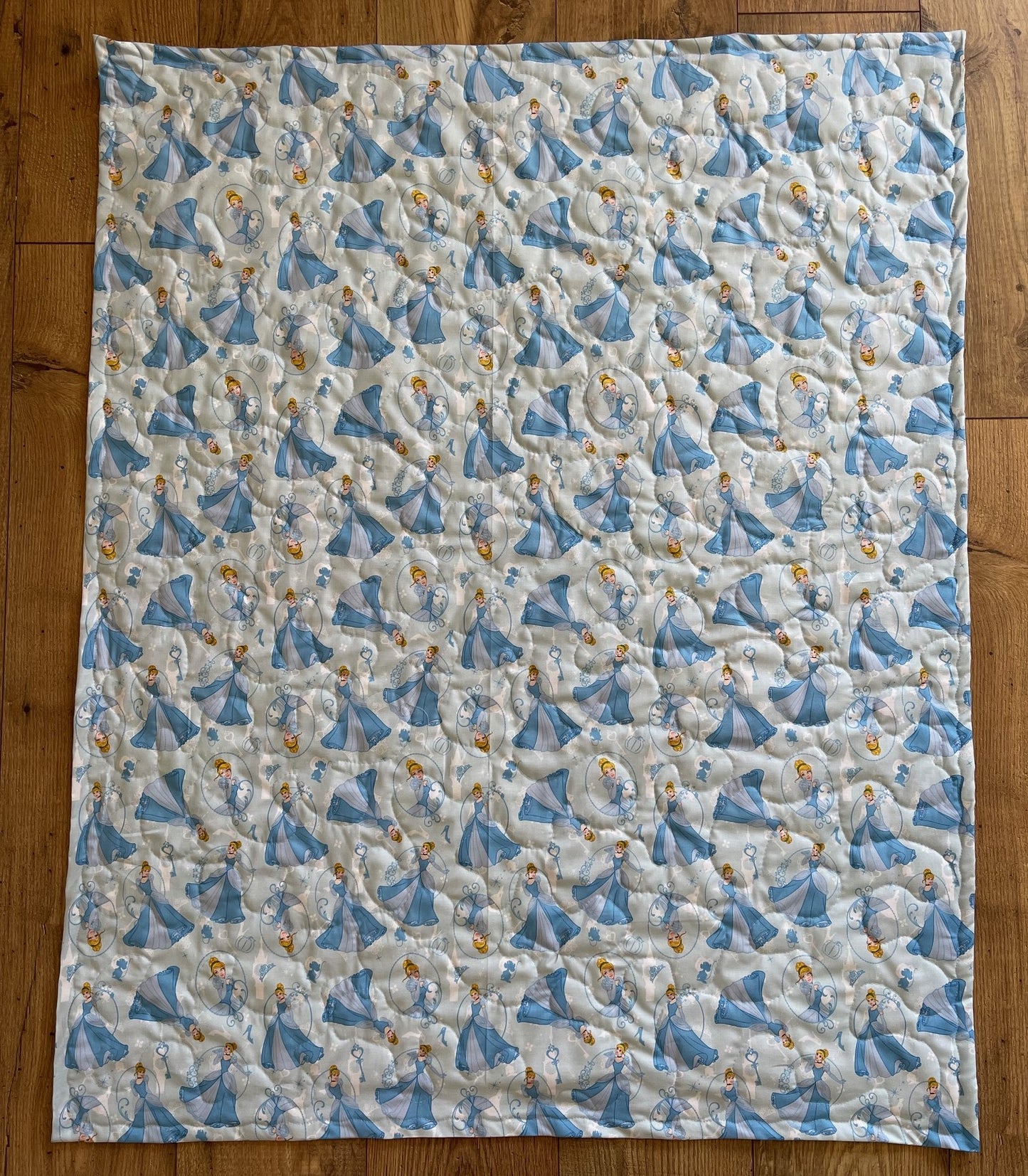 CINDERELLA Inspired Quilted Blanket 36"x44" GLASS SLIPPER FLORAL