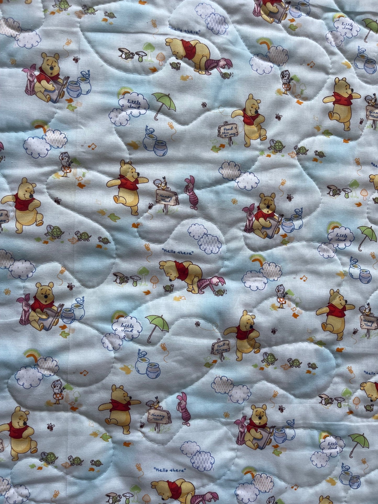 WINNIE THE POOH, PIGLET & TIGGER *HELLO THERE LITTLE CLOUD* Inspired Quilted Blanket