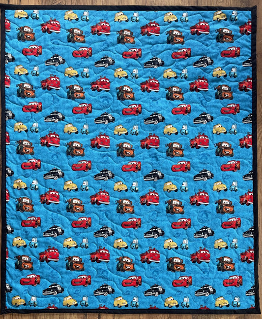 DISNEY PIXAR CARS CHARACTERS MATER & LIGHTNING MC QUEEN 95 INSPIRED QUILTED BLANKET