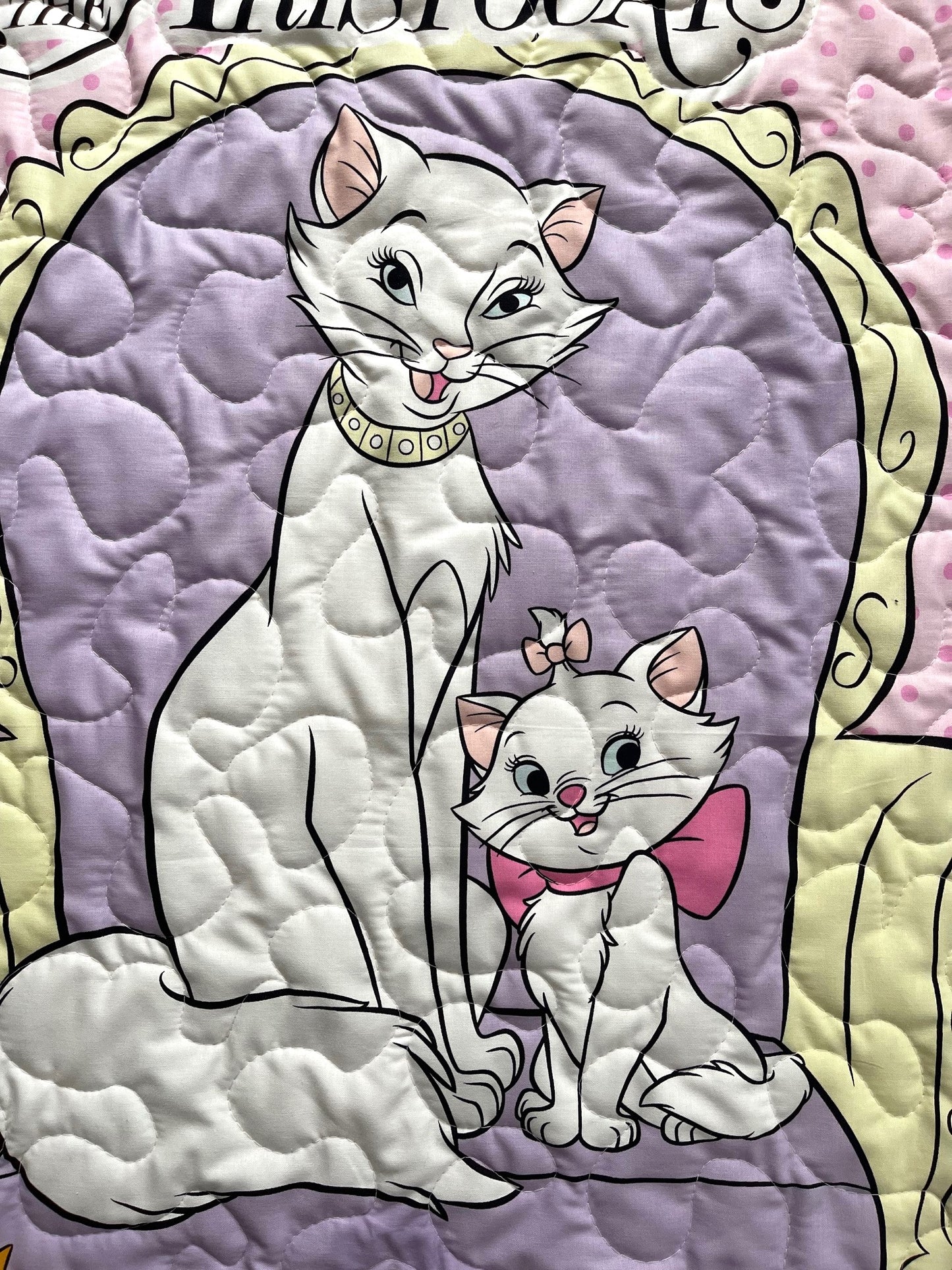 Walt Disney's Classic THE ARISTOCATS Inspired Quilted Blanket Cats Marie