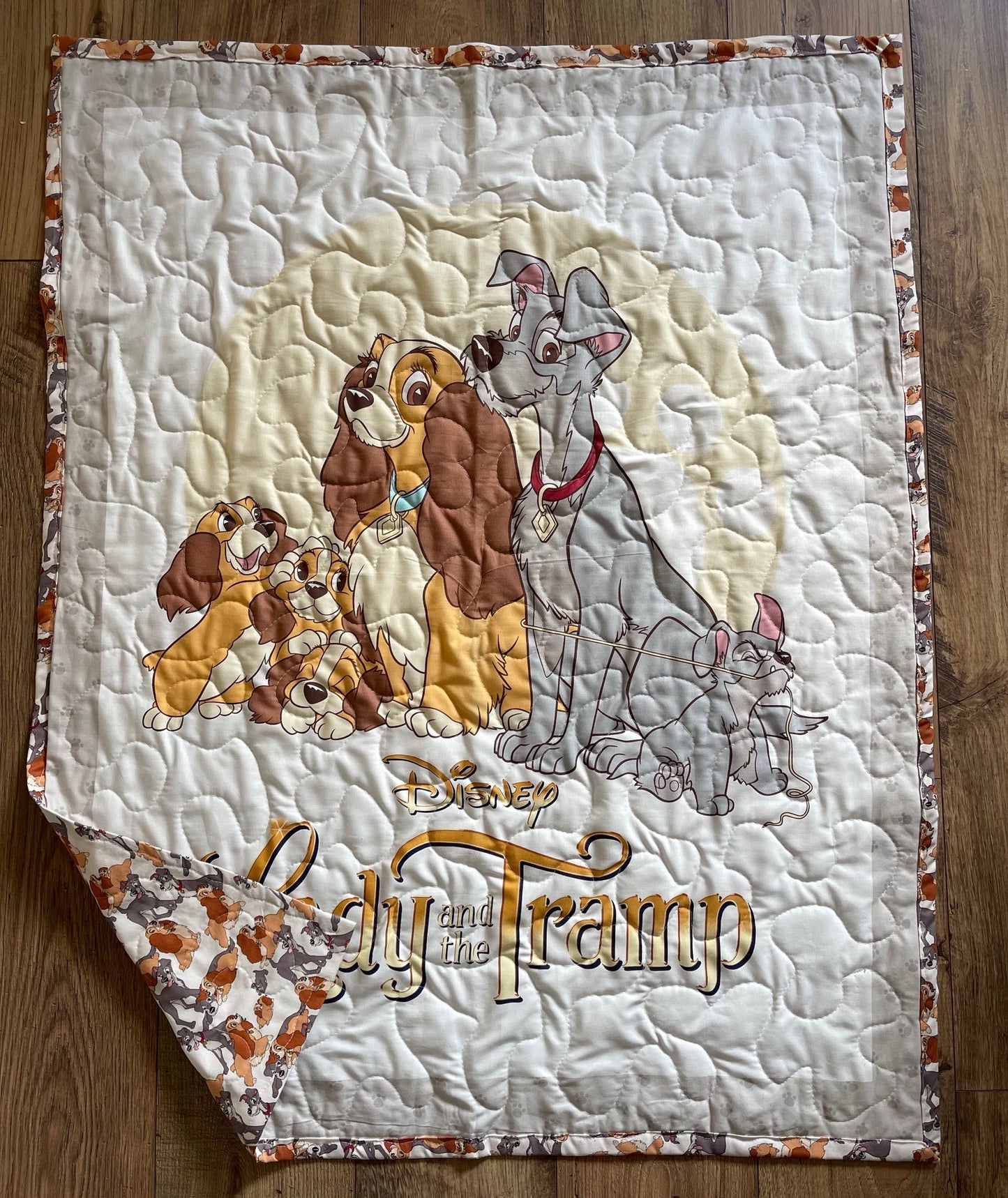 DISNEY CLASSIC LADY AND THE TRAMP INSPIRED QUILTED BLANKET