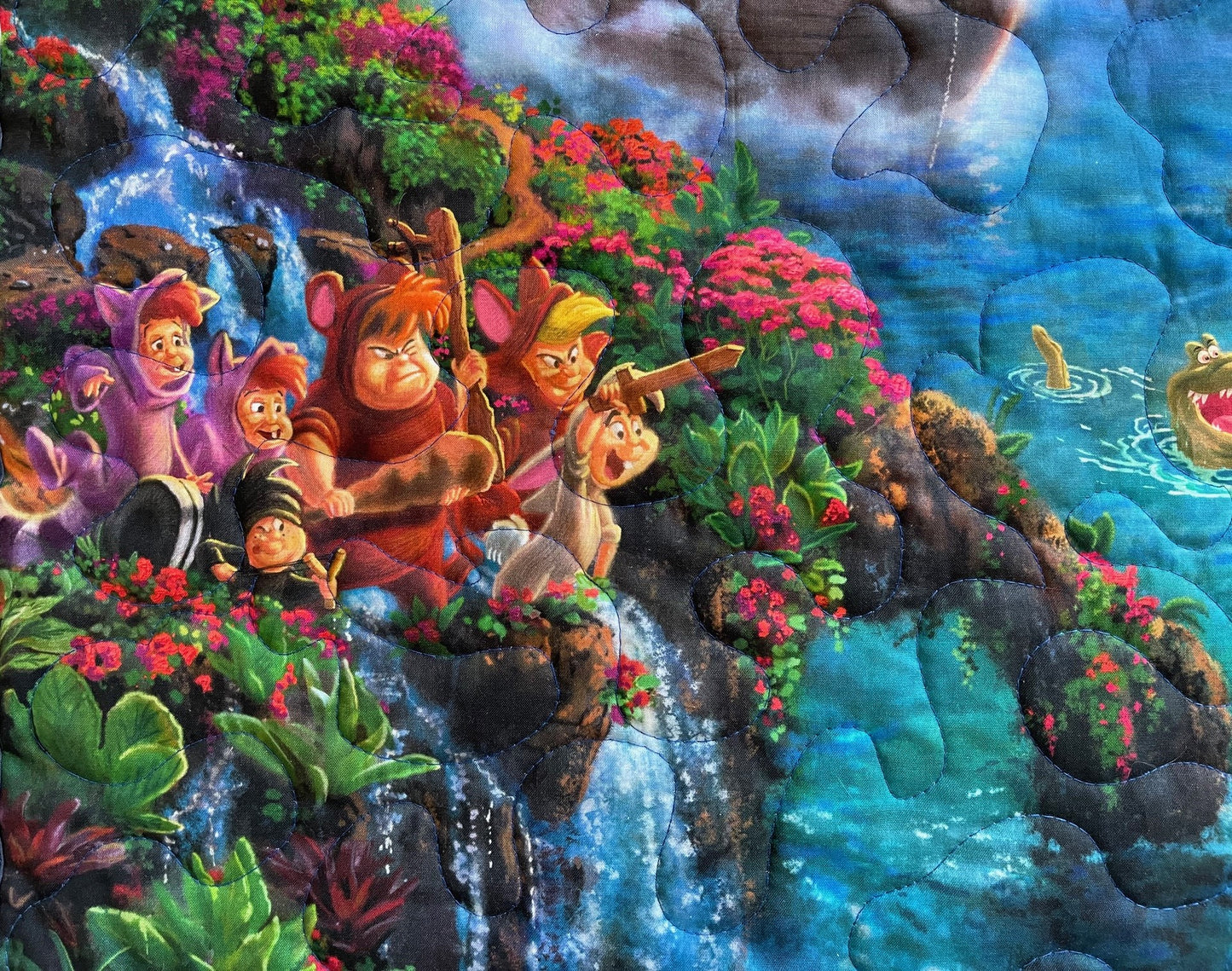 PETER PAN NEVER LAND Inspired Quilted Blanket 36"x44" DIGITALLY PRINTED FABRIC