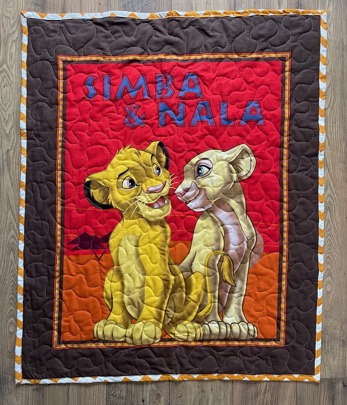 THE LION KING SIMBA & NALA Inspired Quilted Blanket